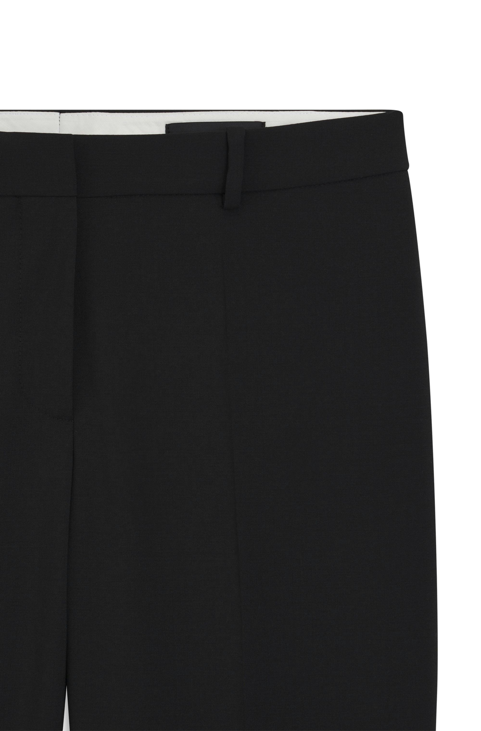 Kalhoty regular střihu z italské panenské vlny - Black