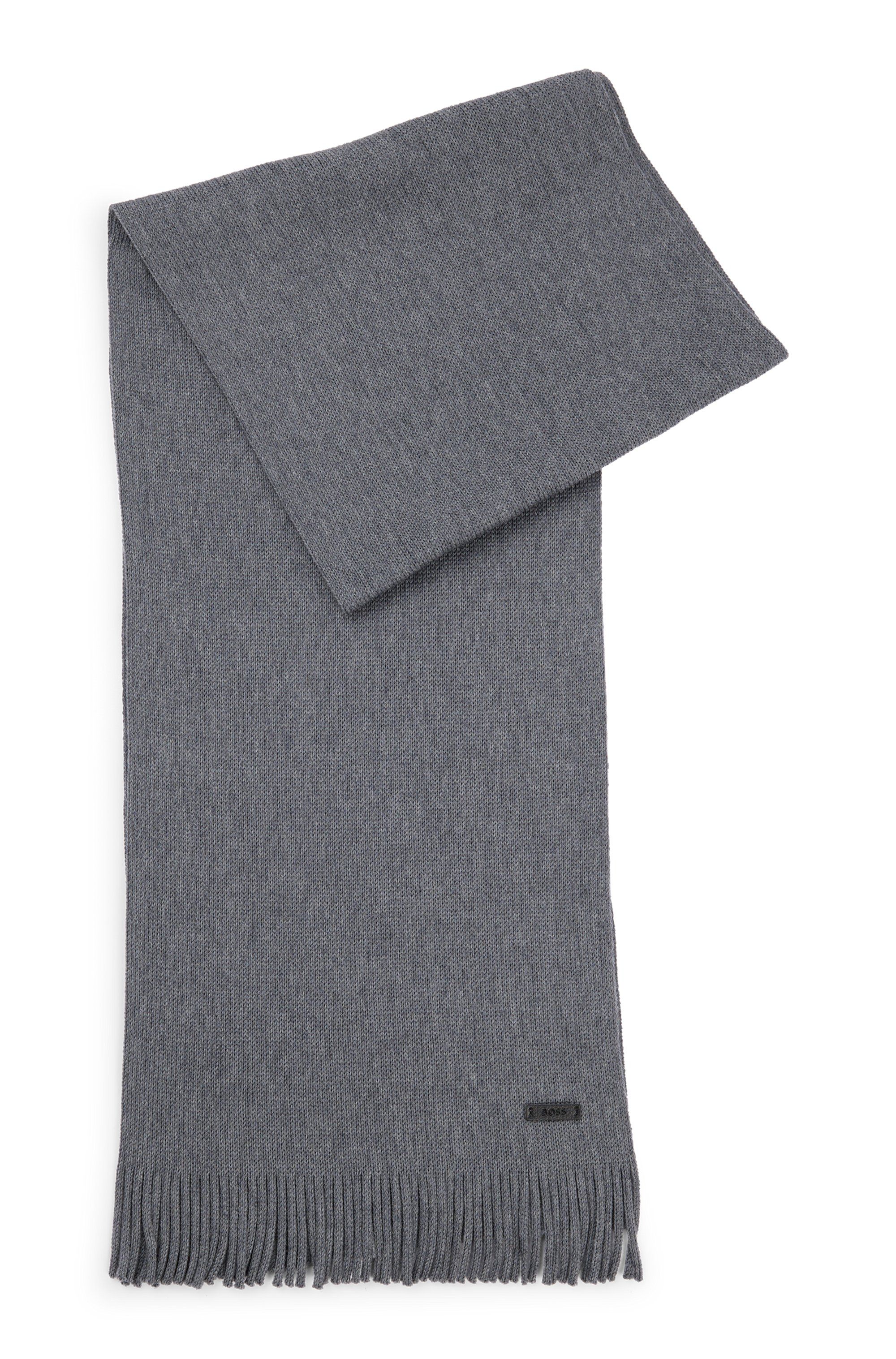 Rašlová pletená šála z panenské vlny - Medium Grey