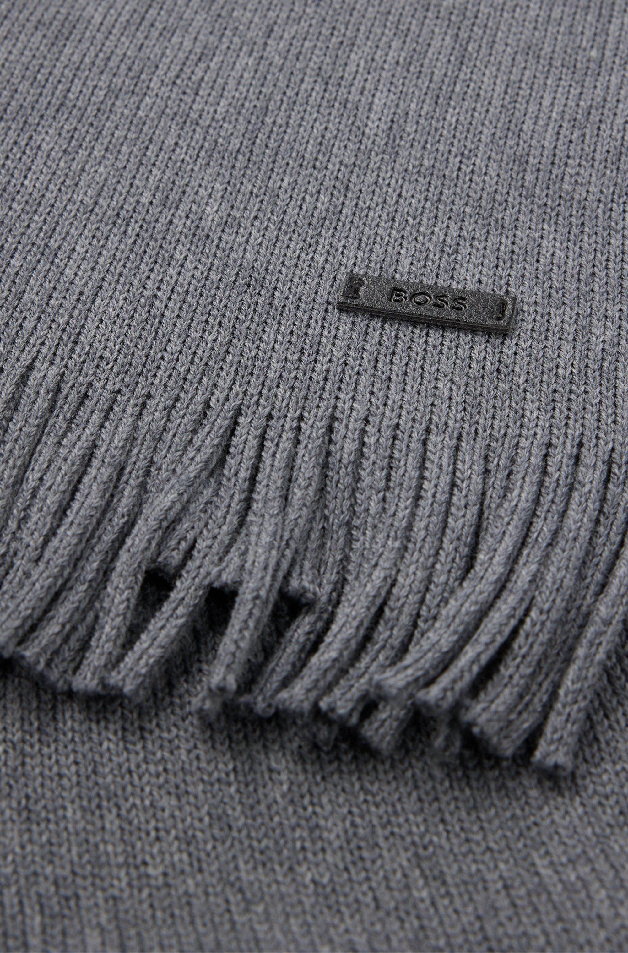 Rašlová pletená šála z panenské vlny - Medium Grey