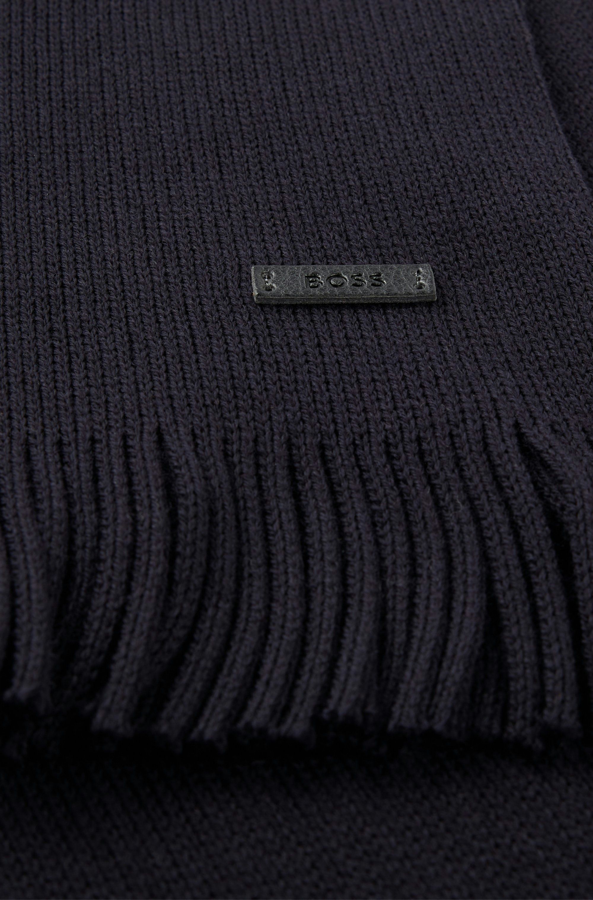 Rašlová pletena šála z panenské vlny - Dark Blue