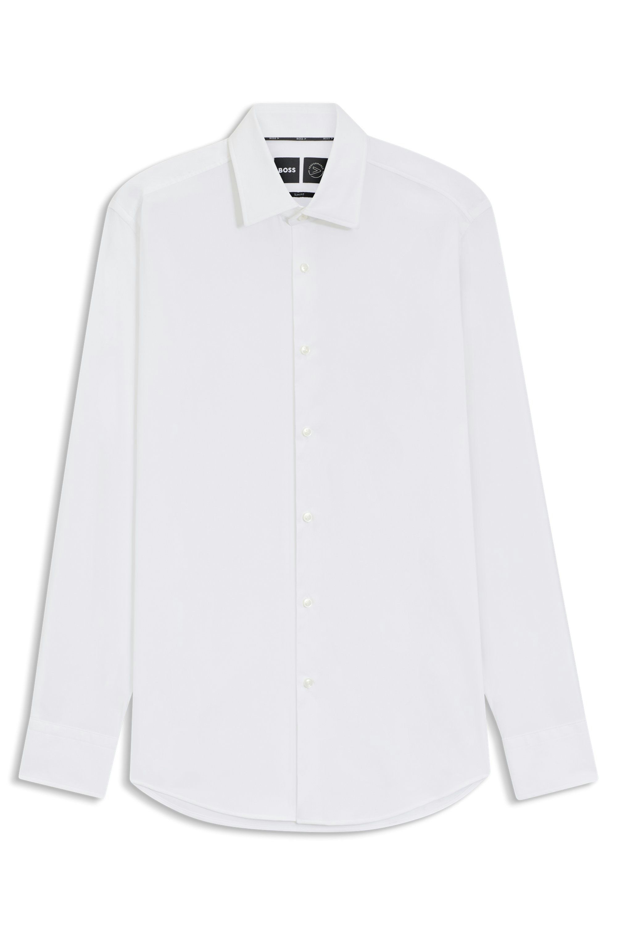 Košile slim fit z funkčního strečového kepru - White