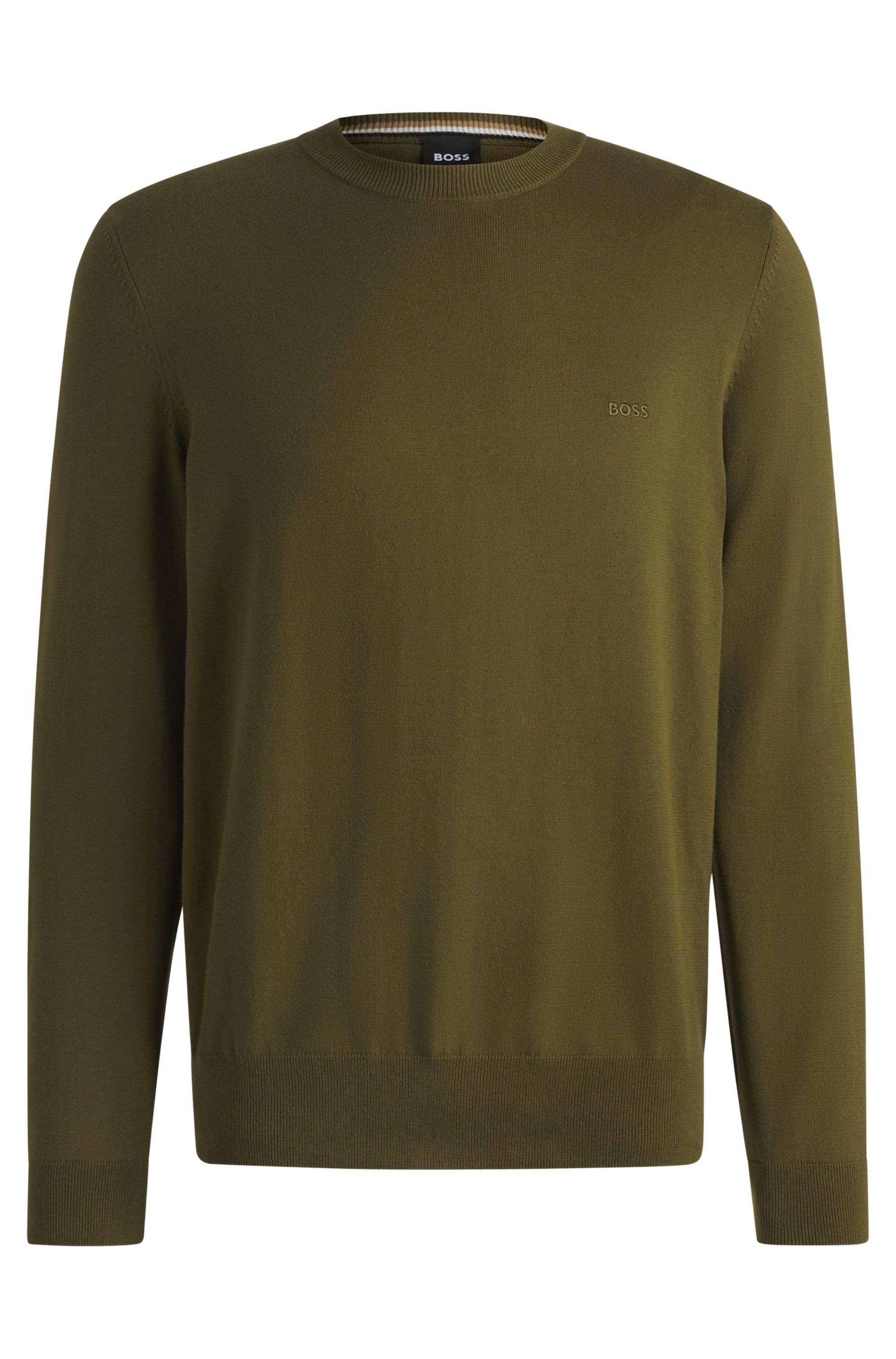 Bavlněný svetr s vyšívaným logem - Dark Green