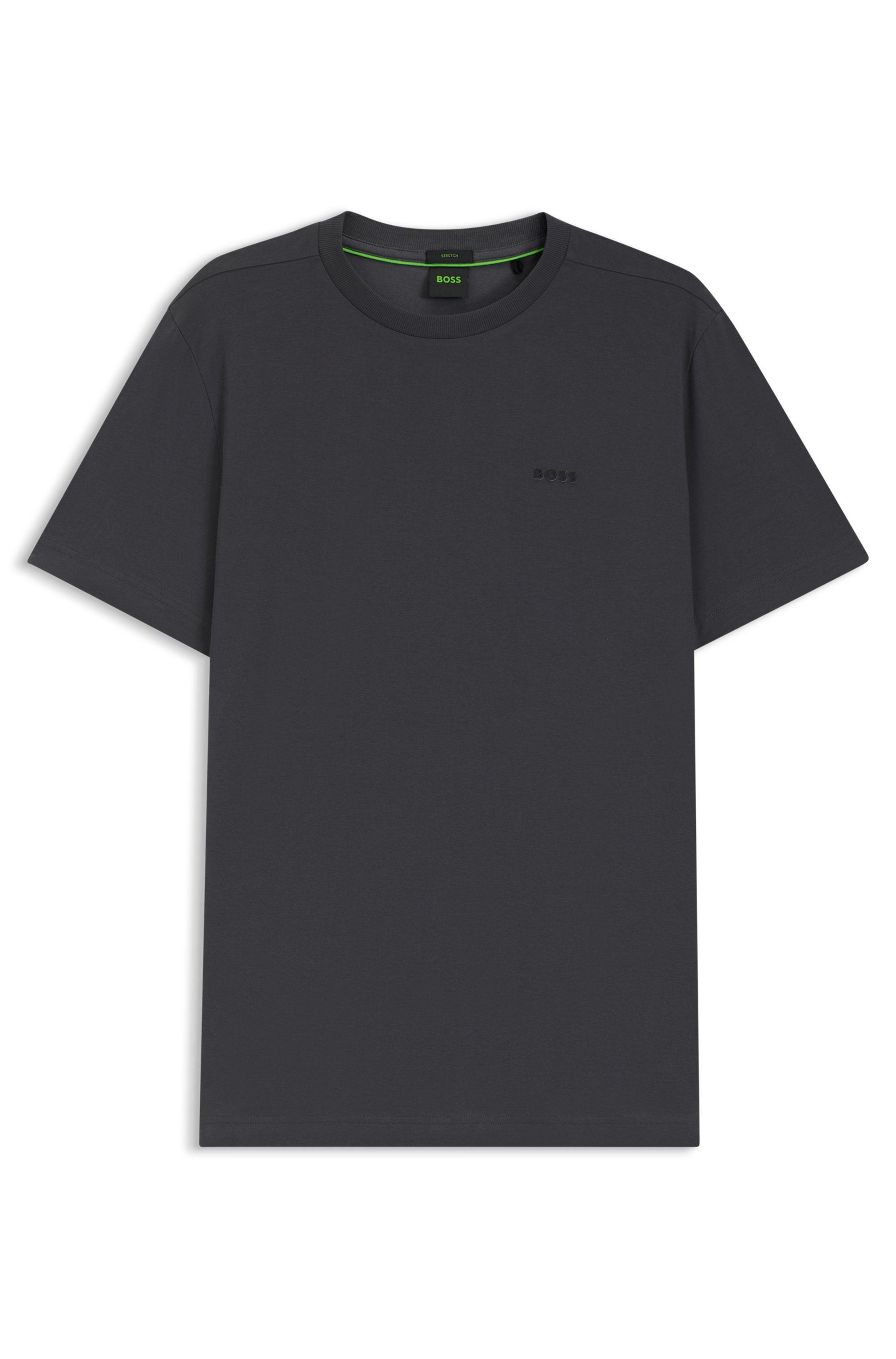 Tričko z elastické bavlny s logem - Dark Grey