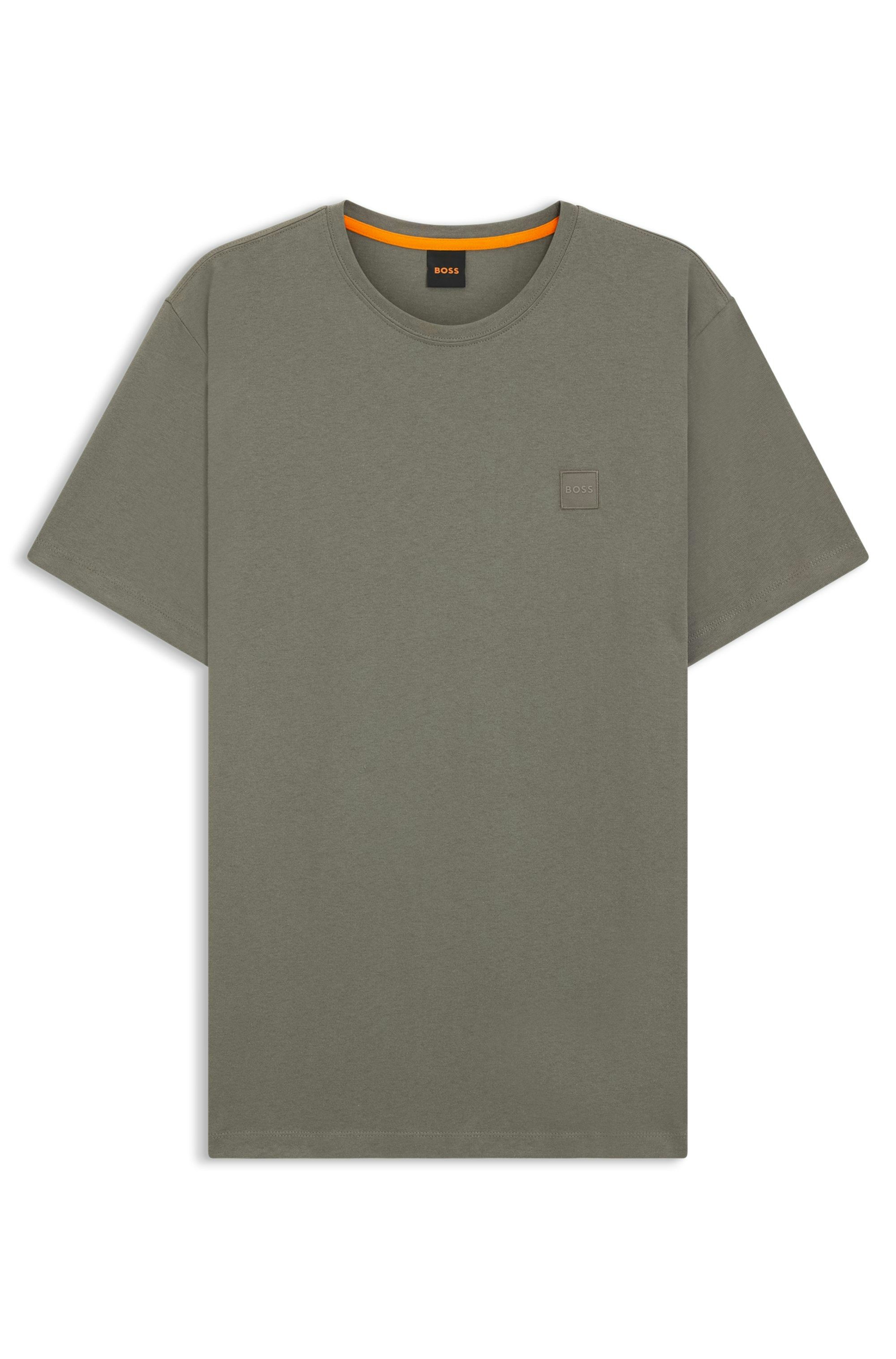 Bavlněné tričko s nášivkou s logem - Open Grey