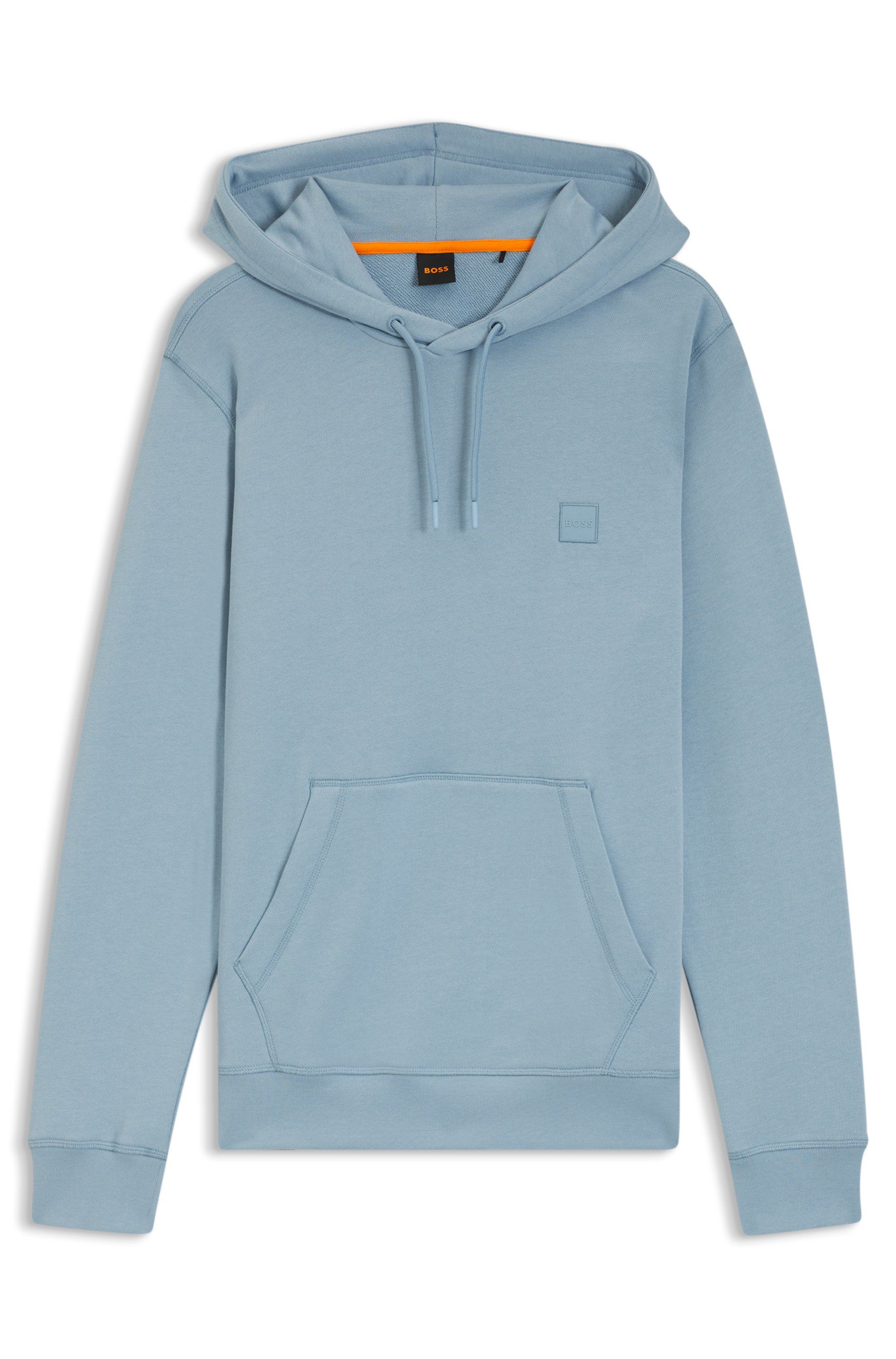 Mikina z bavlněného froté s nášivkou s logem - Light/Pastel Blue