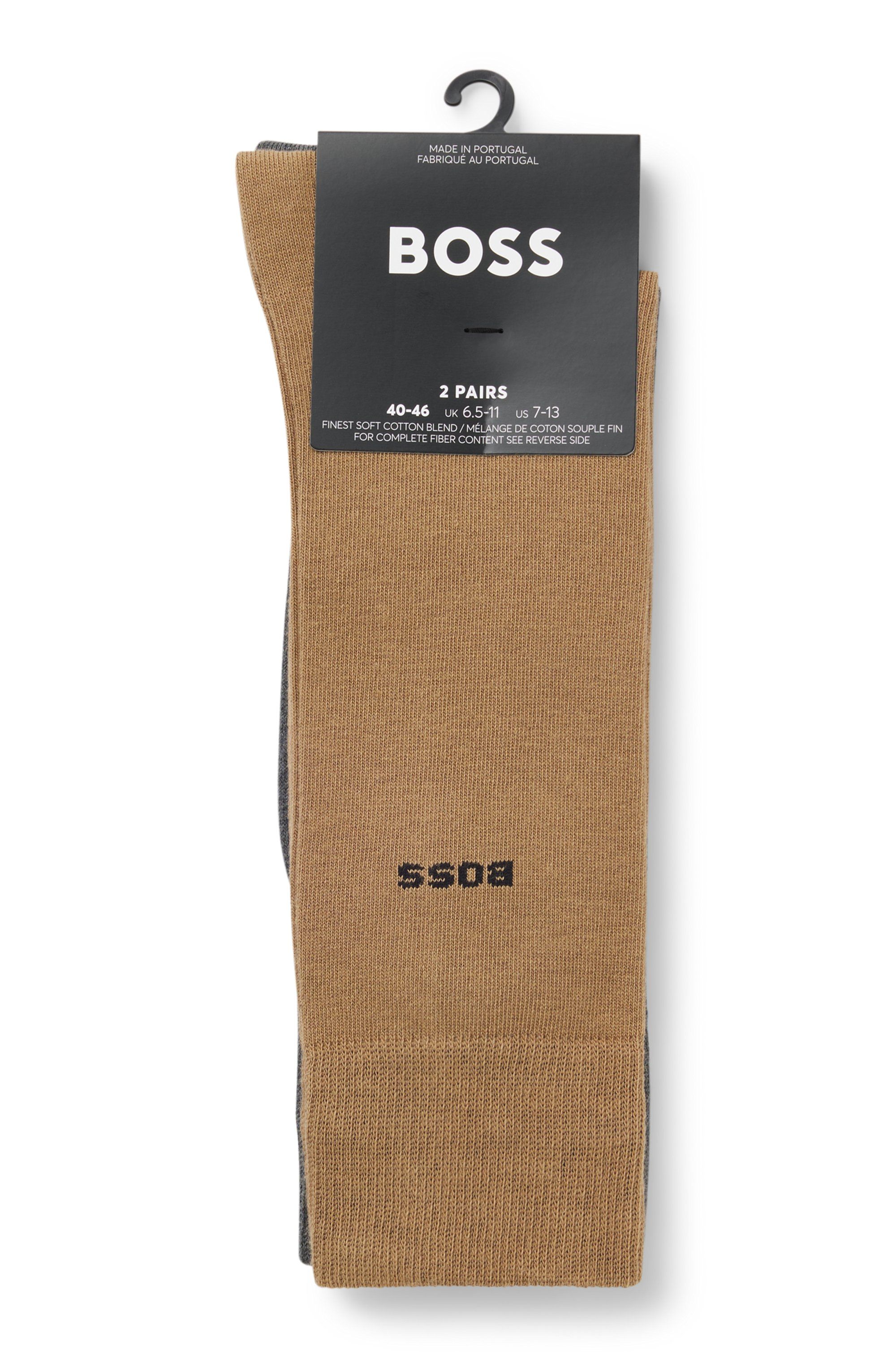 Dvojbalení business ponožek z měkké kompaktní bavlny - Medium Beige