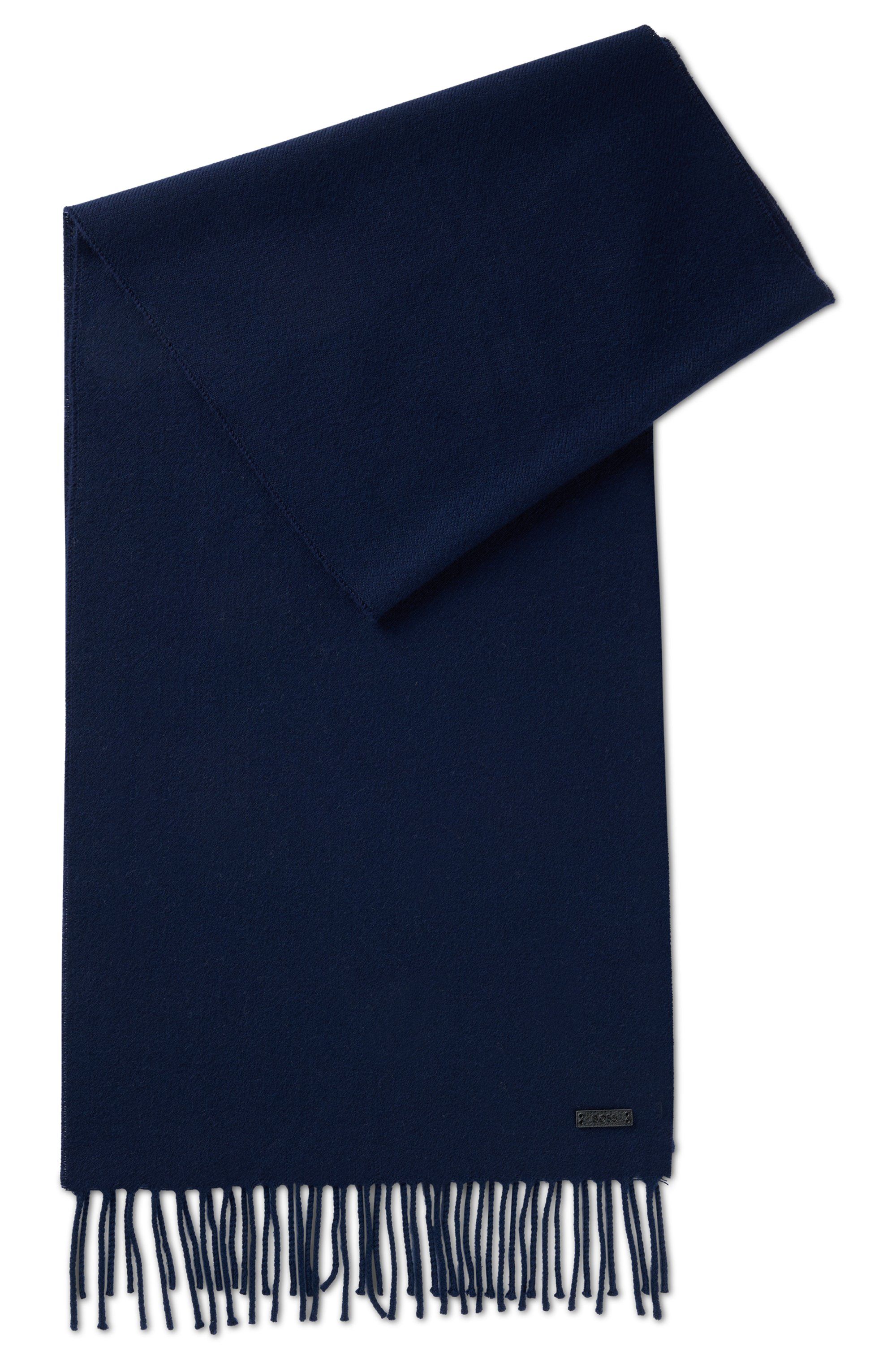 Italská vlněná šála s nášivkou s logem - Dark Blue