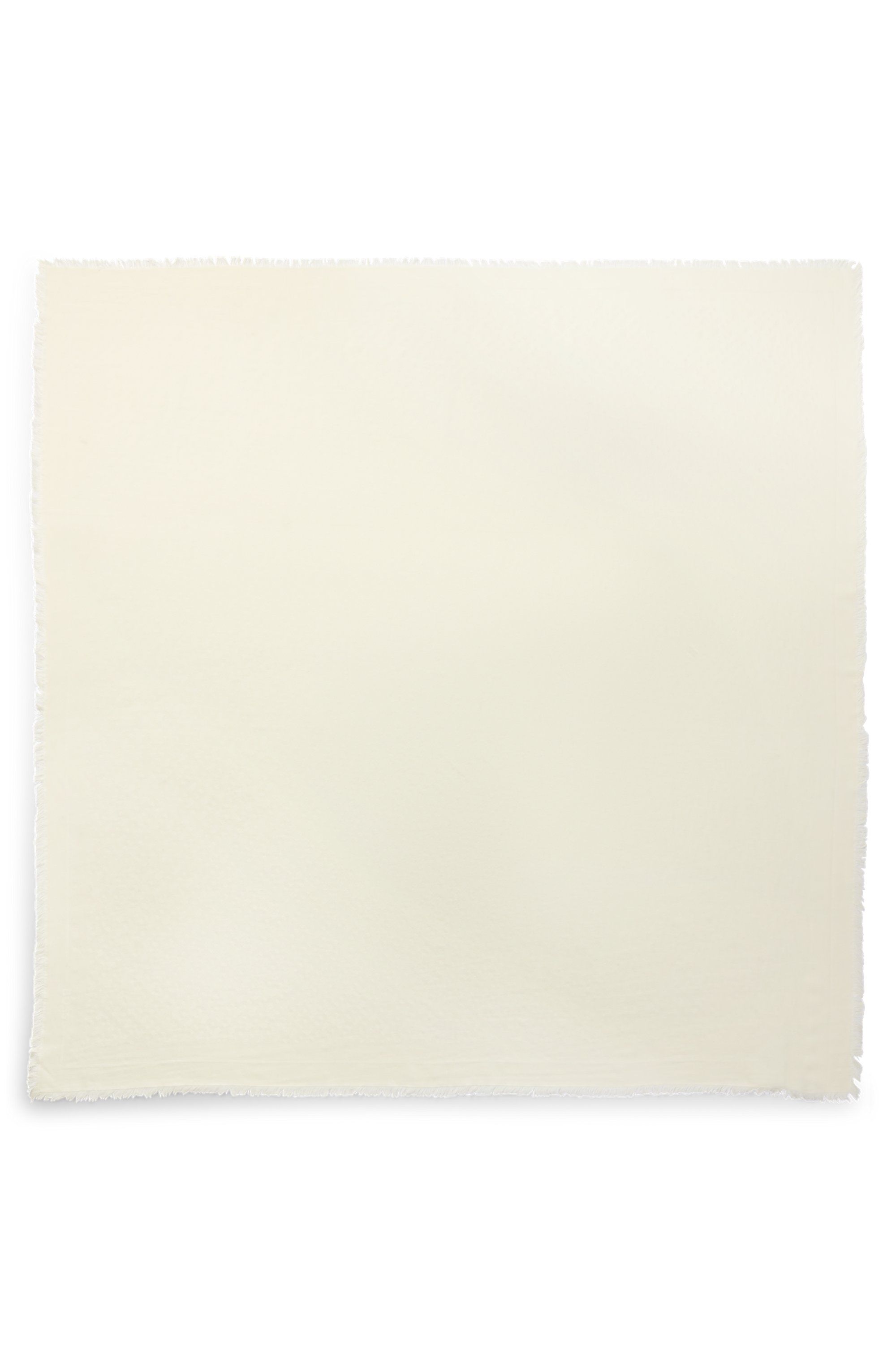 Monogramový žakárový šátek z modalu a vlny - Open White