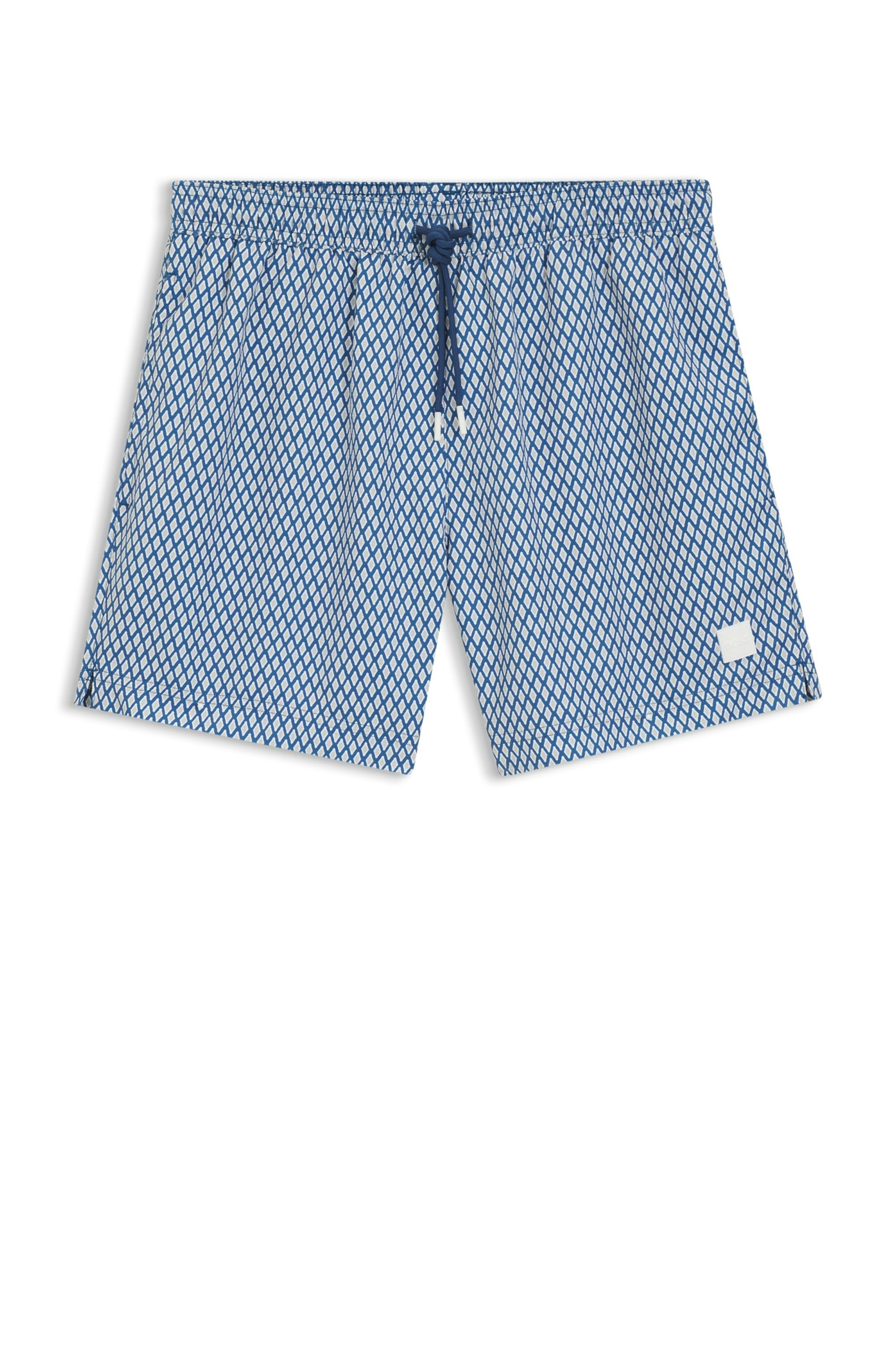 Plavecké šortky s mikrotiskem a nášivkou s logem - Open Blue
