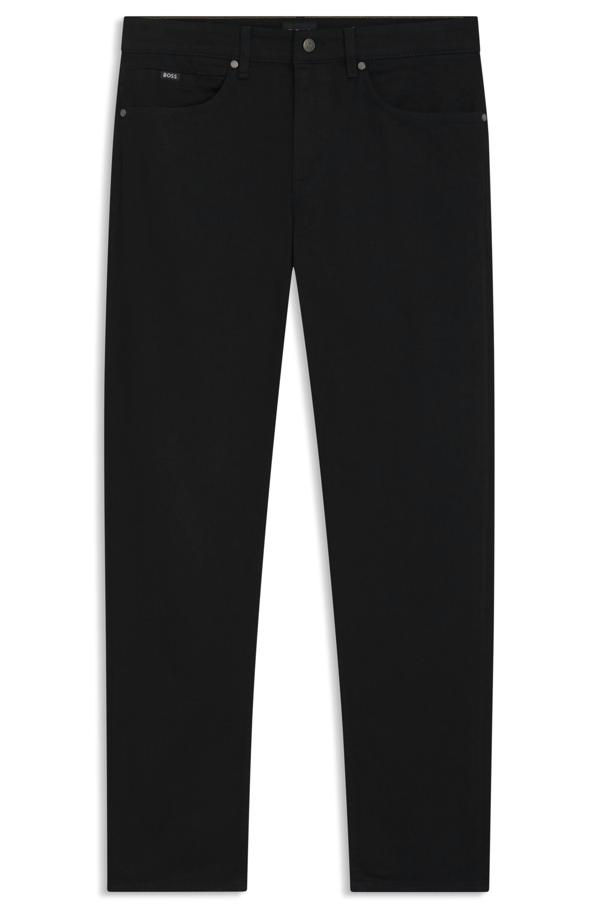 Džíny Maine regular fit z italského černého strečového denimu - Black
