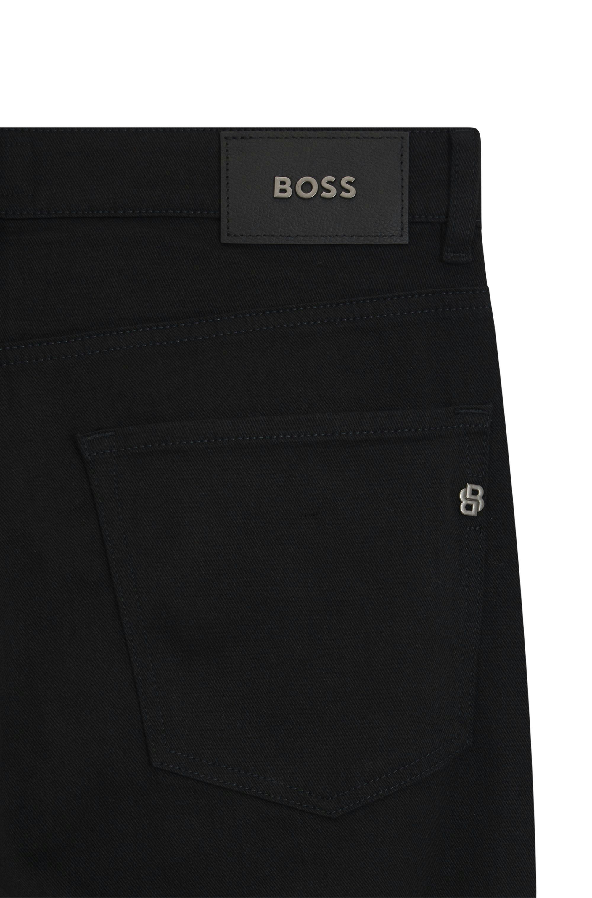 Džíny Maine regular fit z italského černého strečového denimu - Black