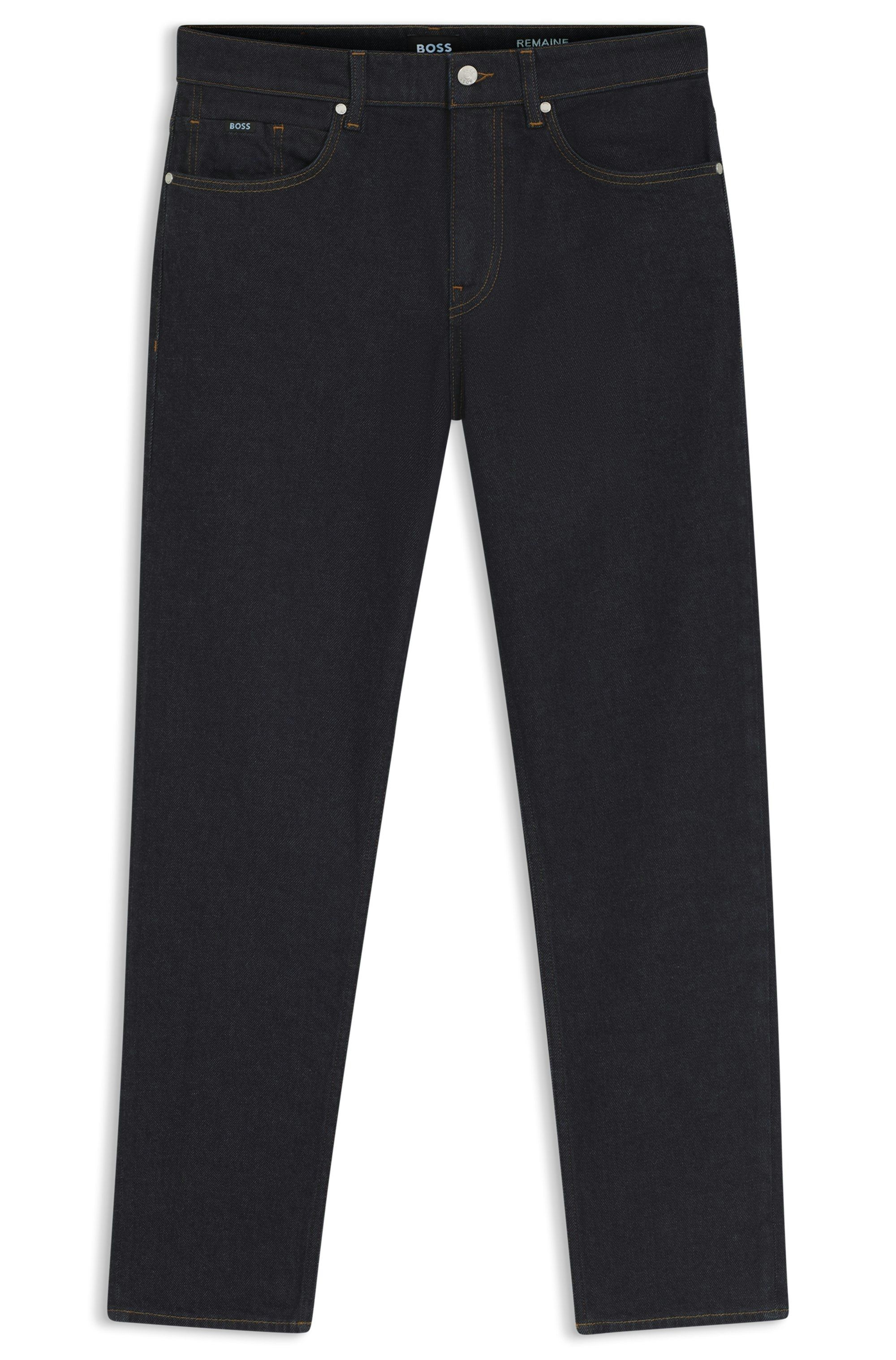 Džíny Maine regular fit z modrého pohodlného strečového denimu - Navy