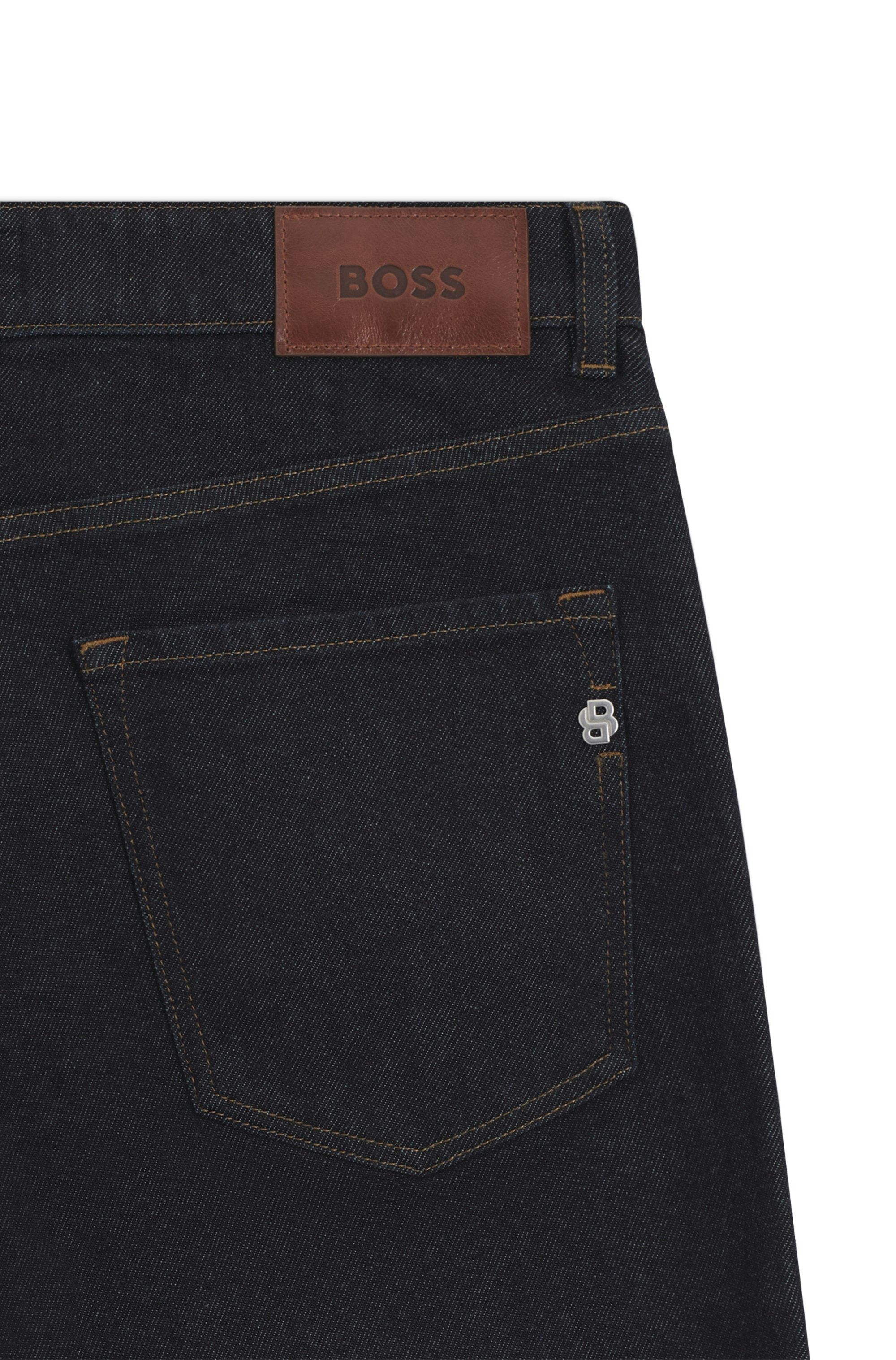 Džíny Maine regular fit z modrého pohodlného strečového denimu - Navy
