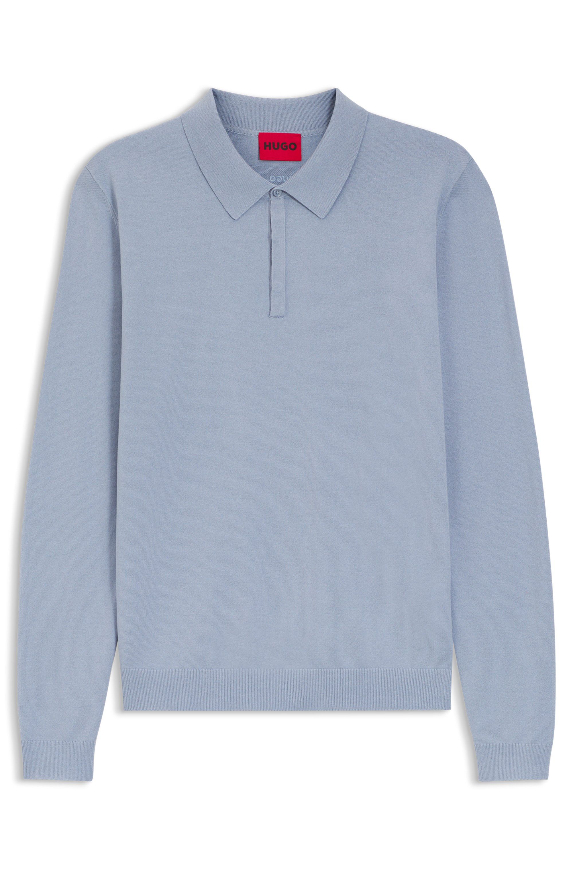 Pletené polo slim fit se zadním logem - Medium Purple