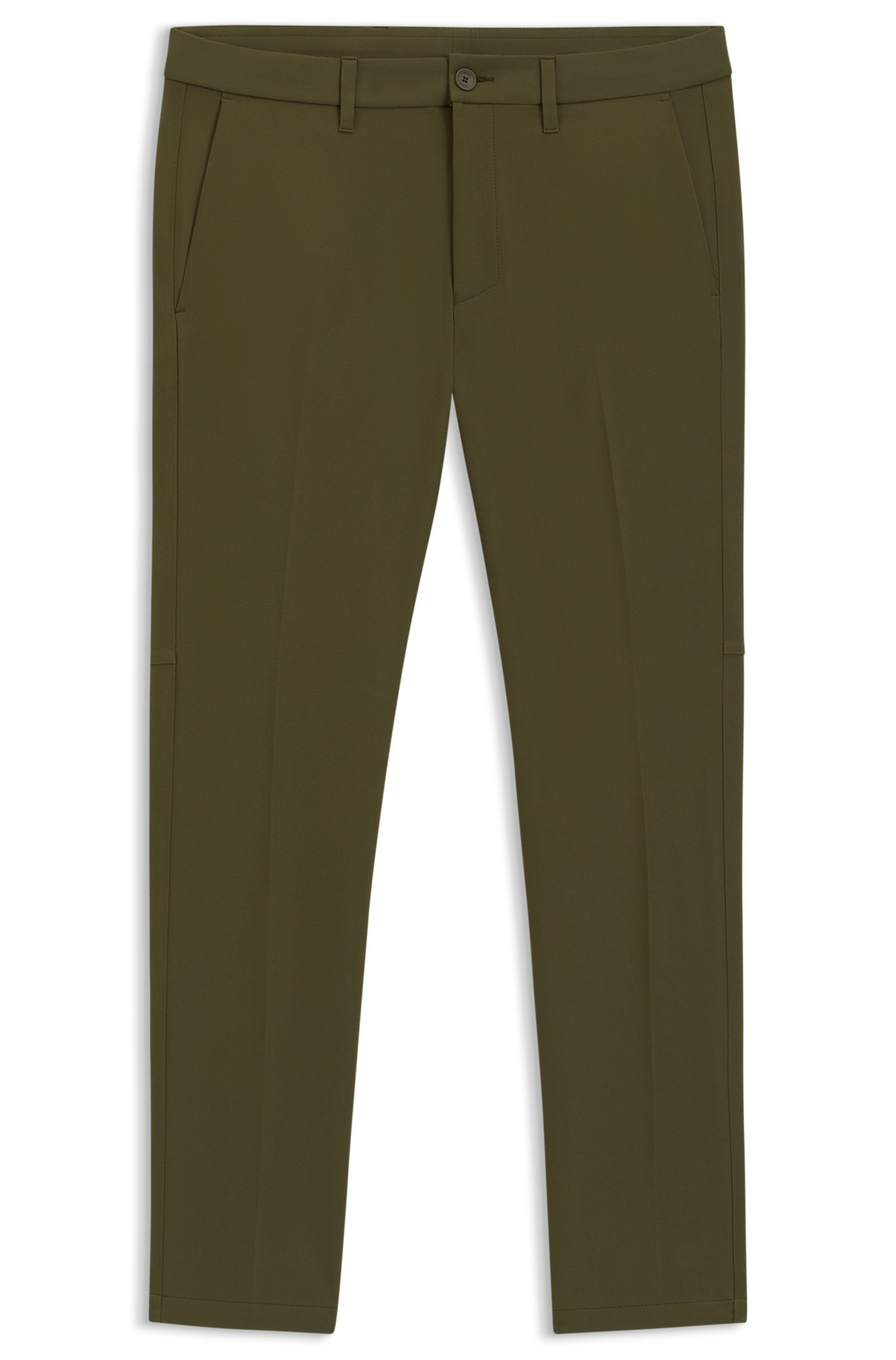 Kalhoty slim fit z voděodolné strečové tkaniny - Dark Green