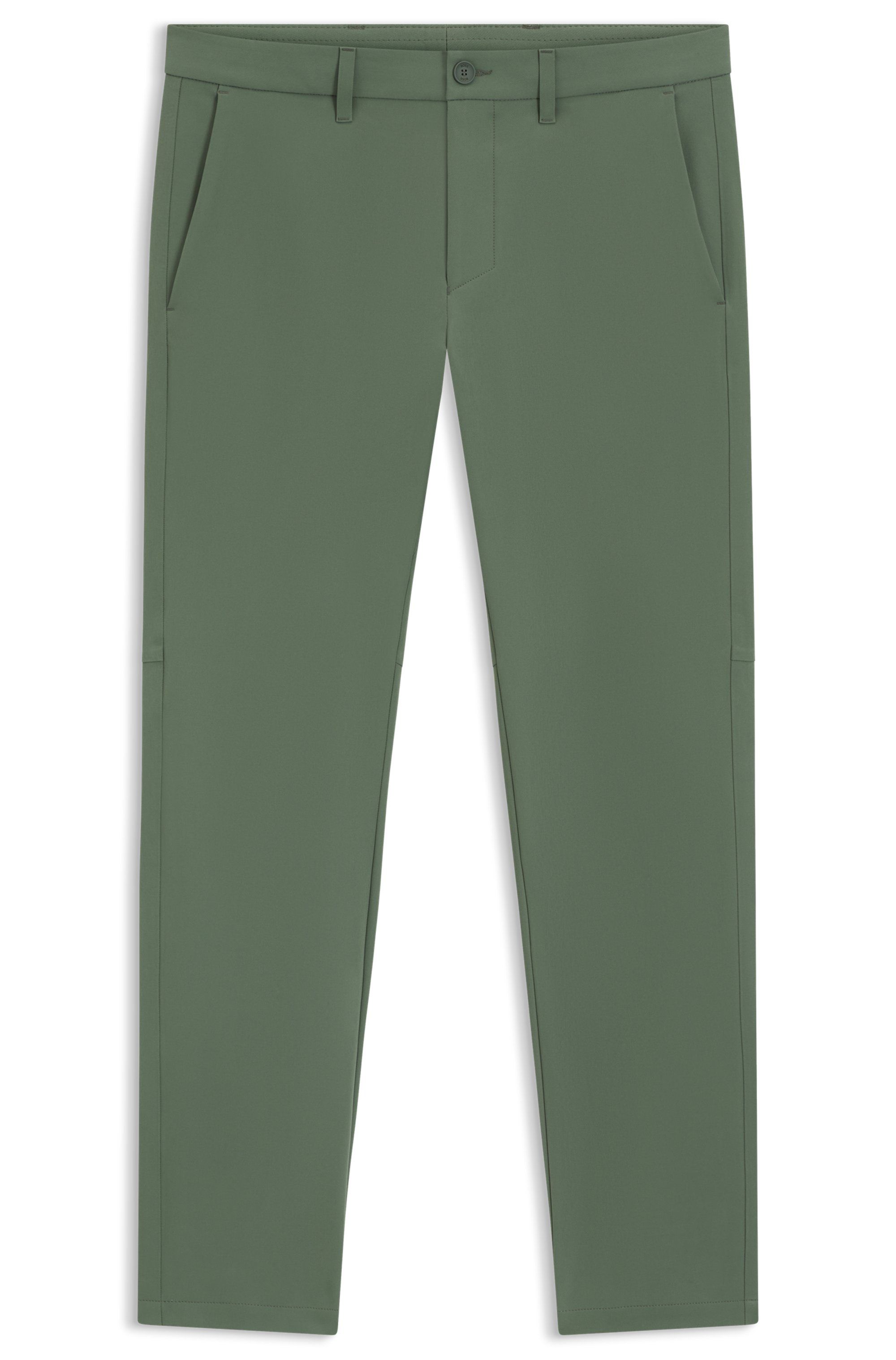 Kalhoty slim fit z voděodolné strečové tkaniny - Open Green