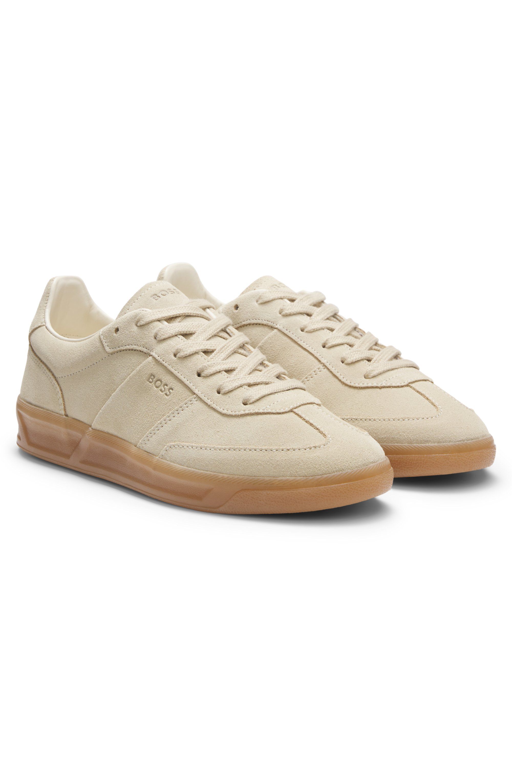Semišové tenisky s gumovou podrážkou - Light Beige