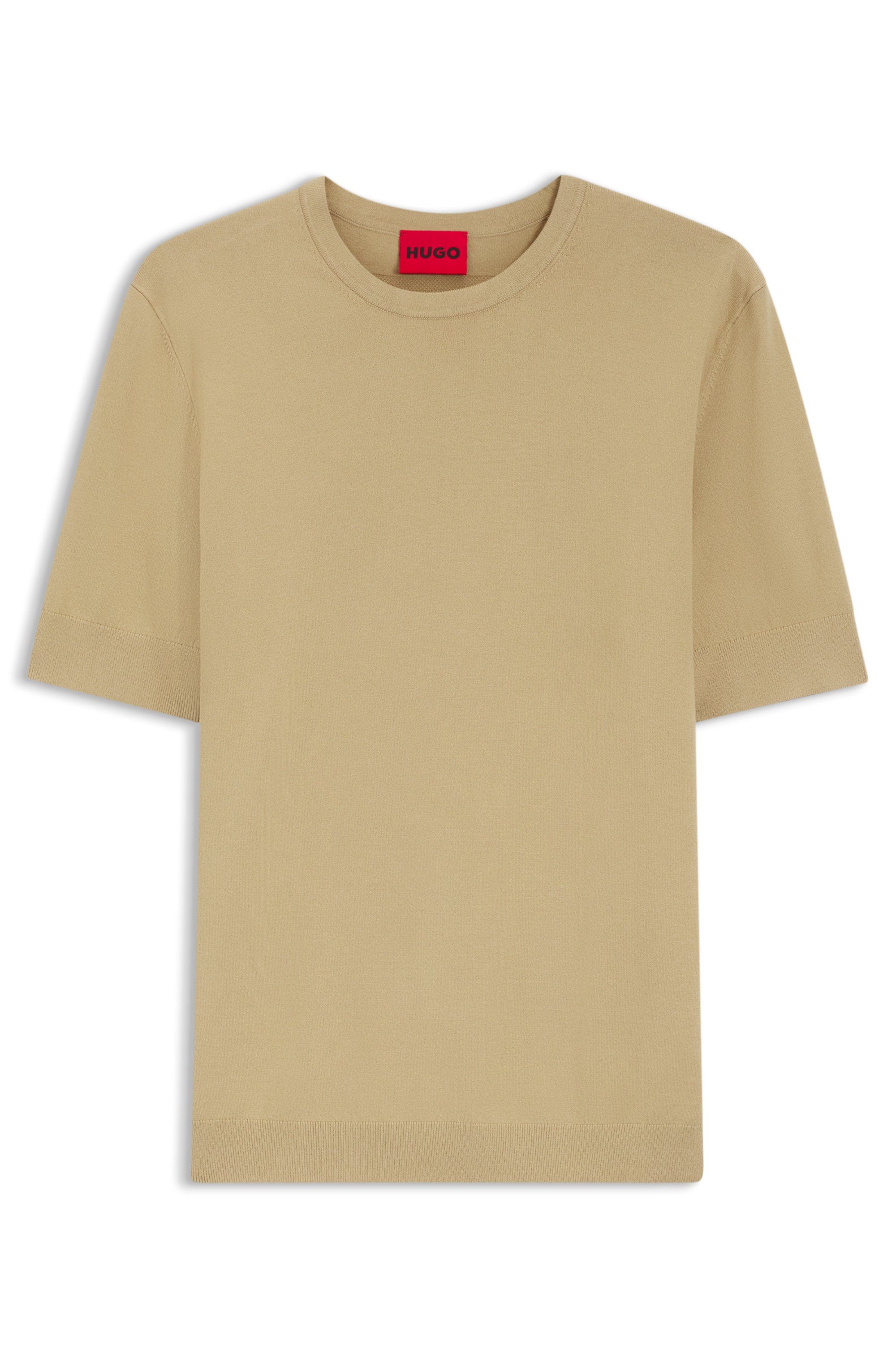 Úzké pletené tričko - Medium Beige