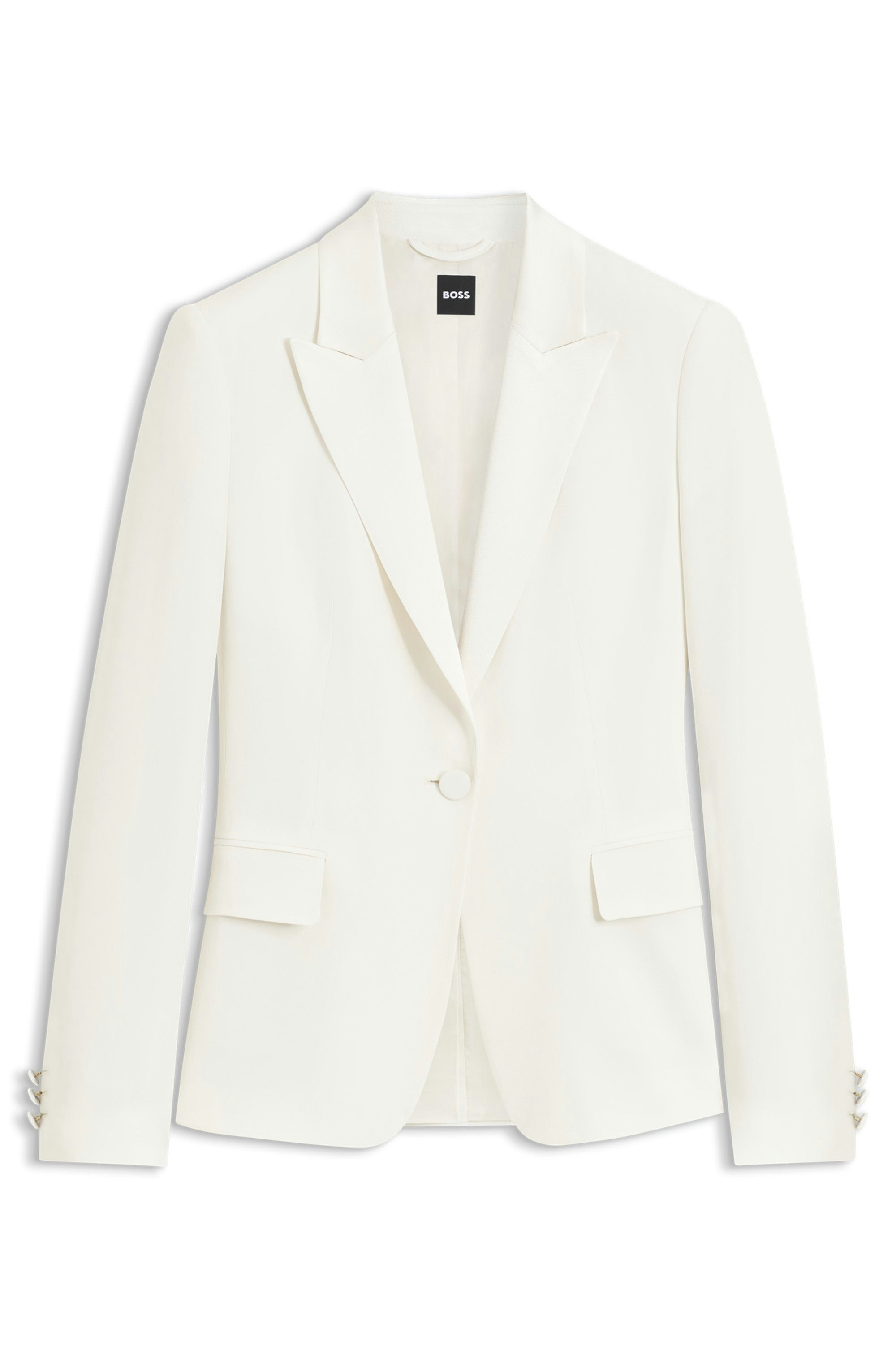 Úzký blazer se zapínáním na jeden knoflík - Open White