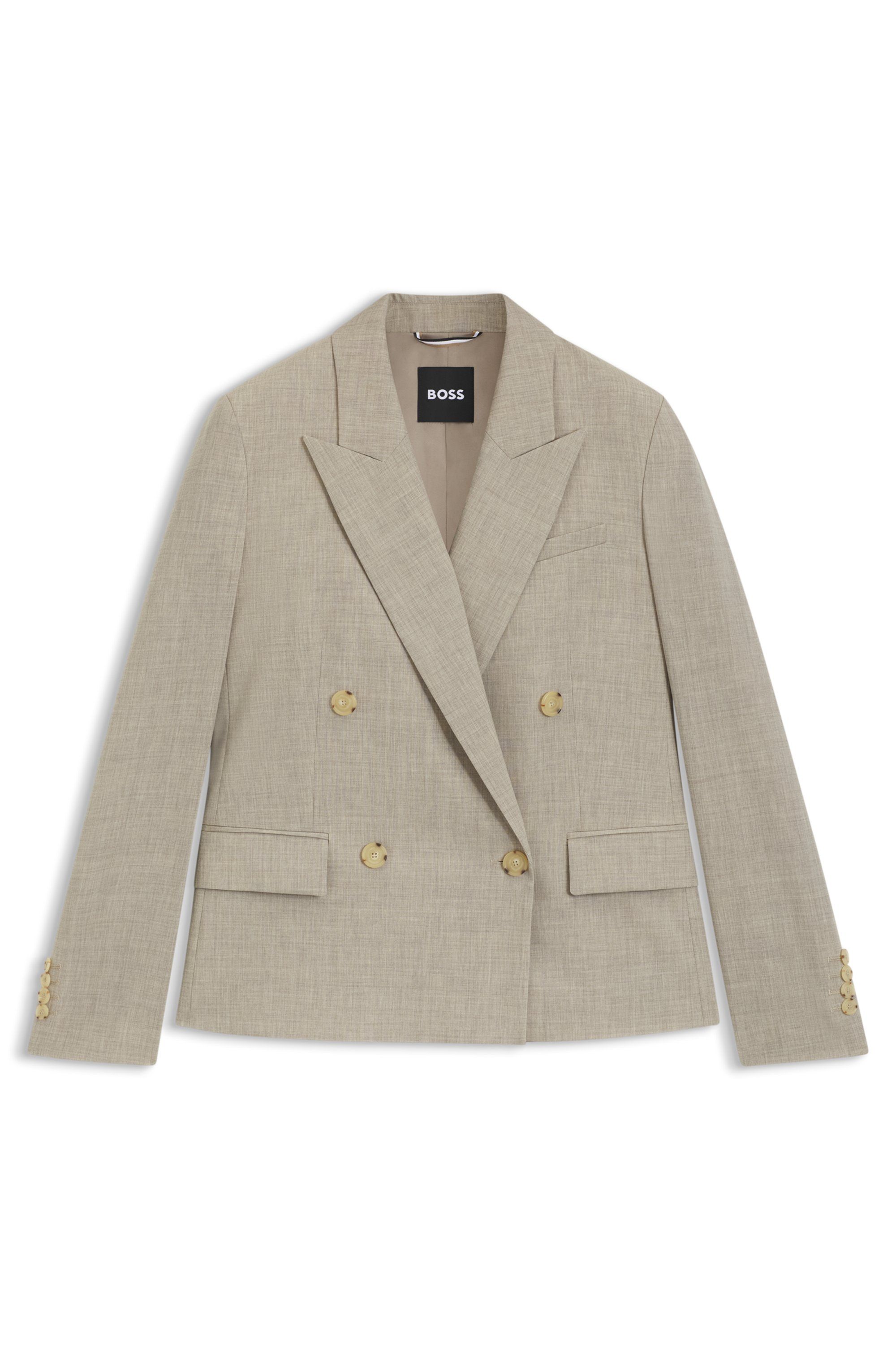 Sako regular střihu z mělanžové panenské vlny - Light Beige