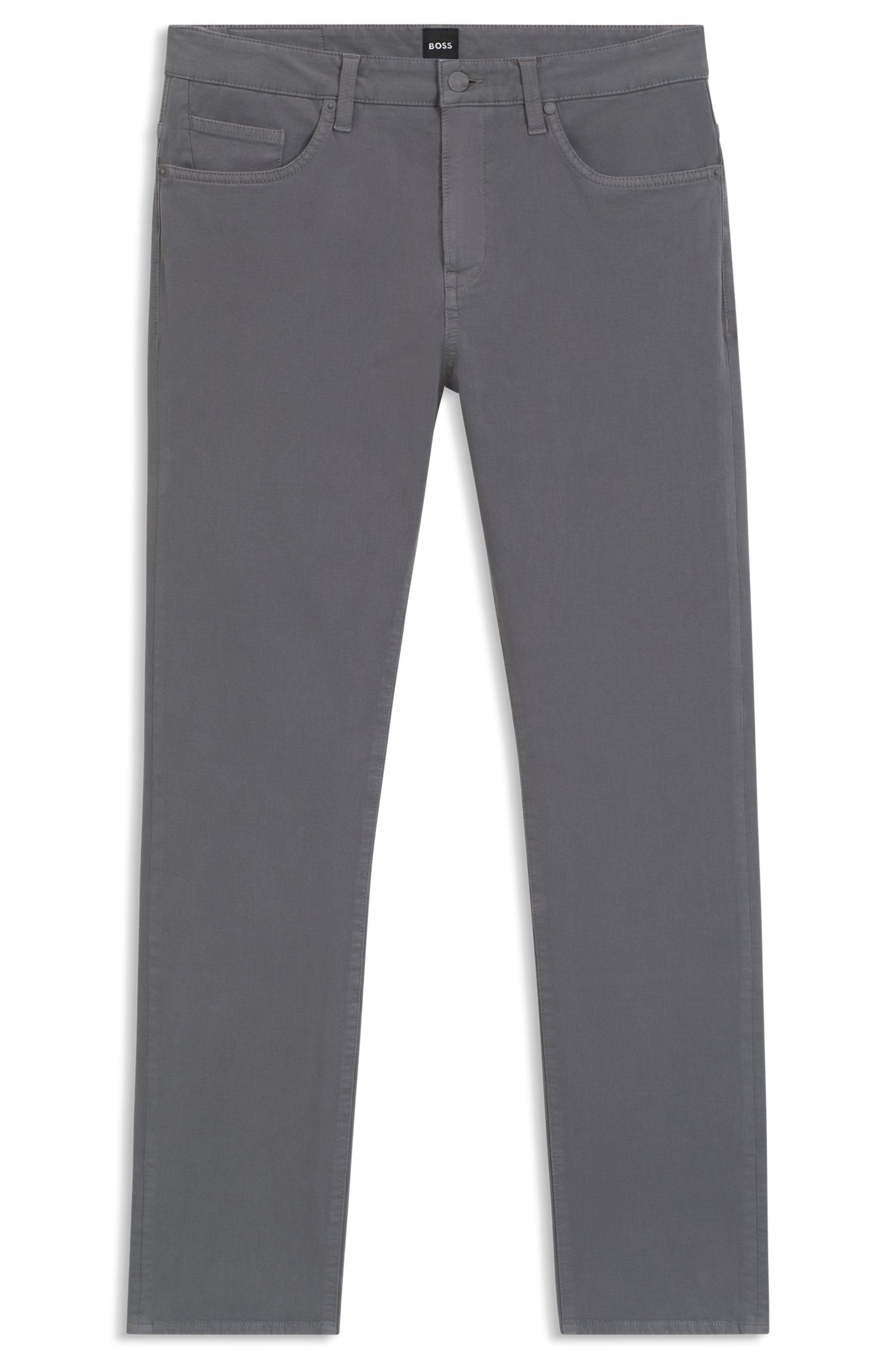 Kalhoty Delaware slim fit z strečového bavlněného gabardénu - Dark Grey