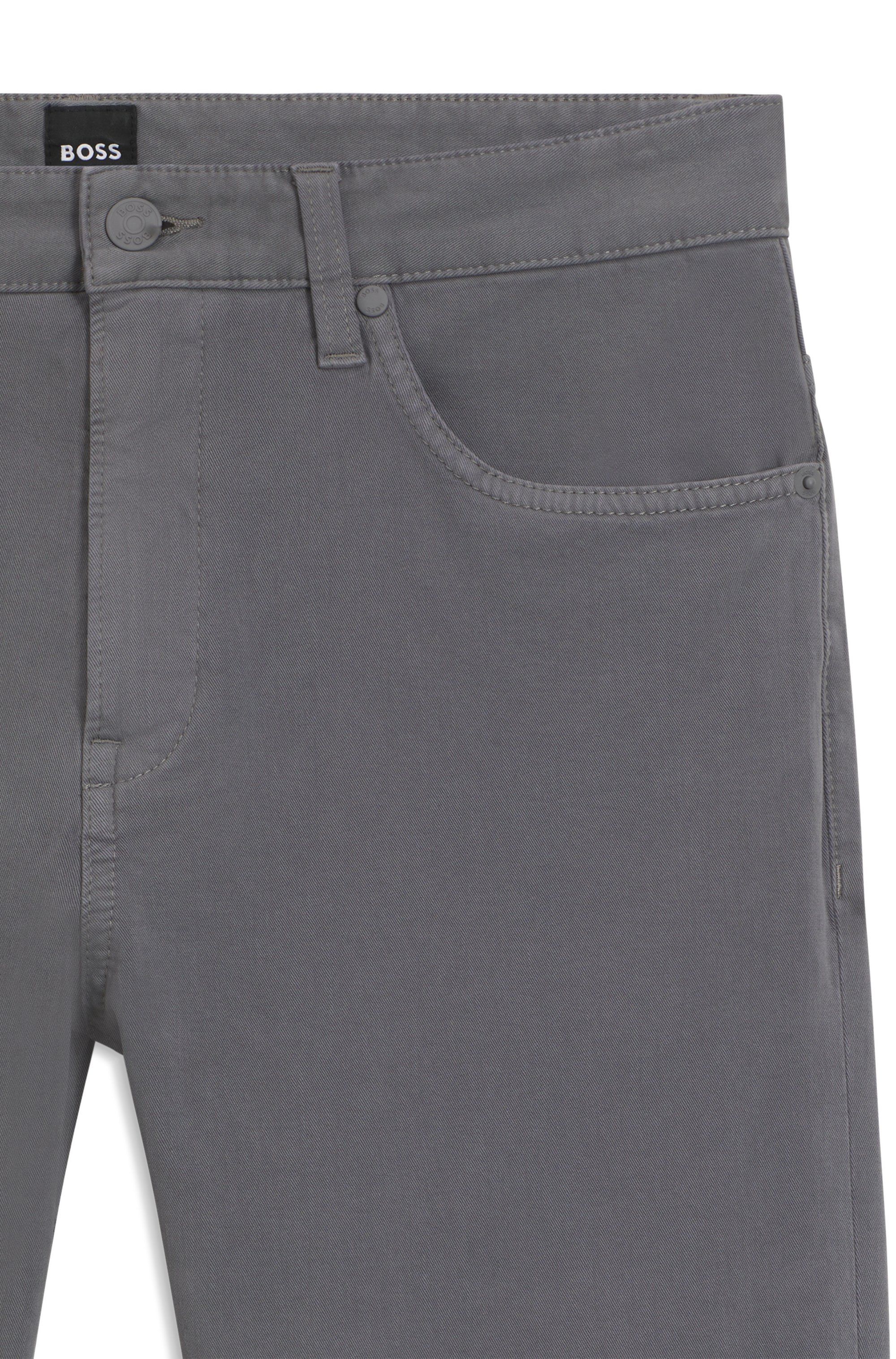 Kalhoty Delaware slim fit z strečového bavlněného gabardénu - Dark Grey