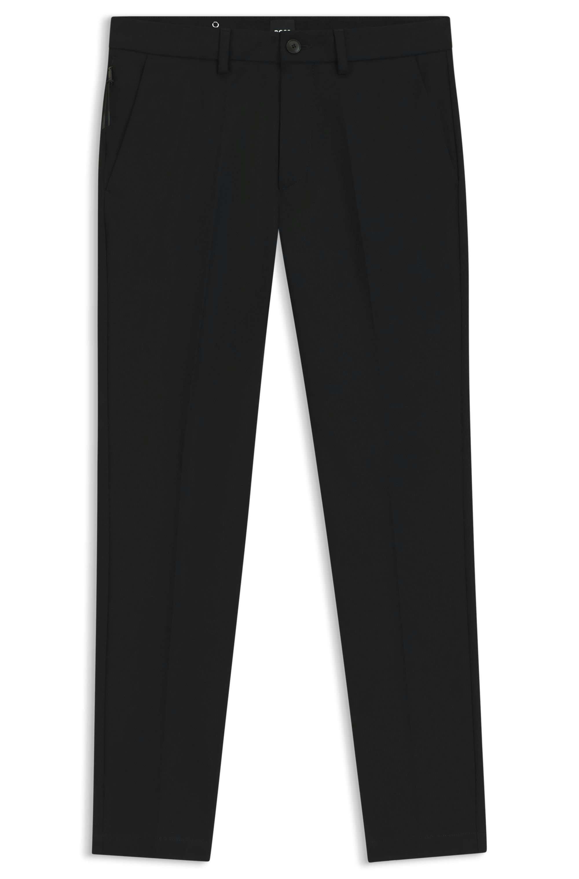 Kalhoty slim fit ze směsi strečové bavlny - Black