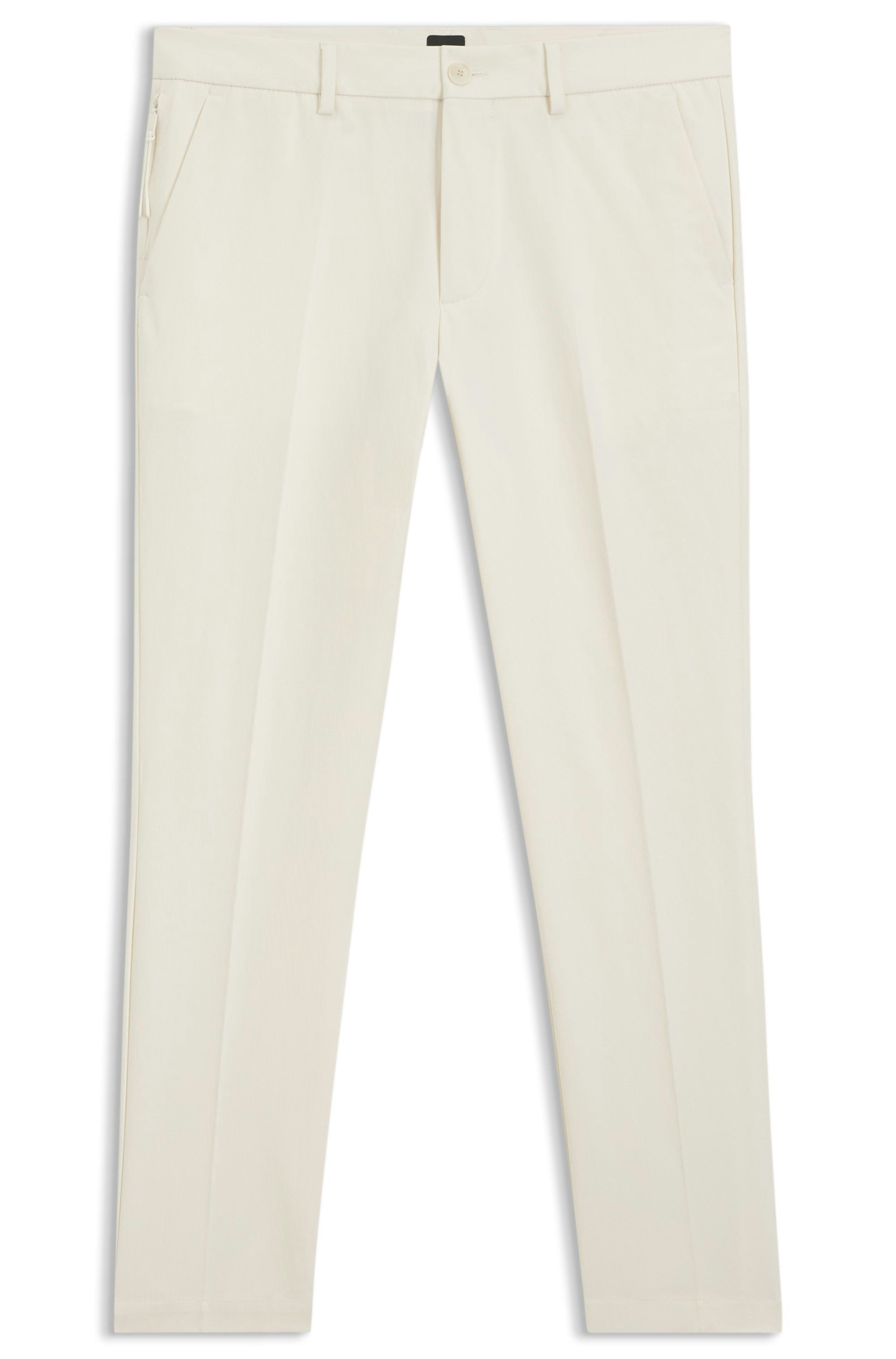 Kalhoty slim fit ze směsi strečové bavlny - Open White