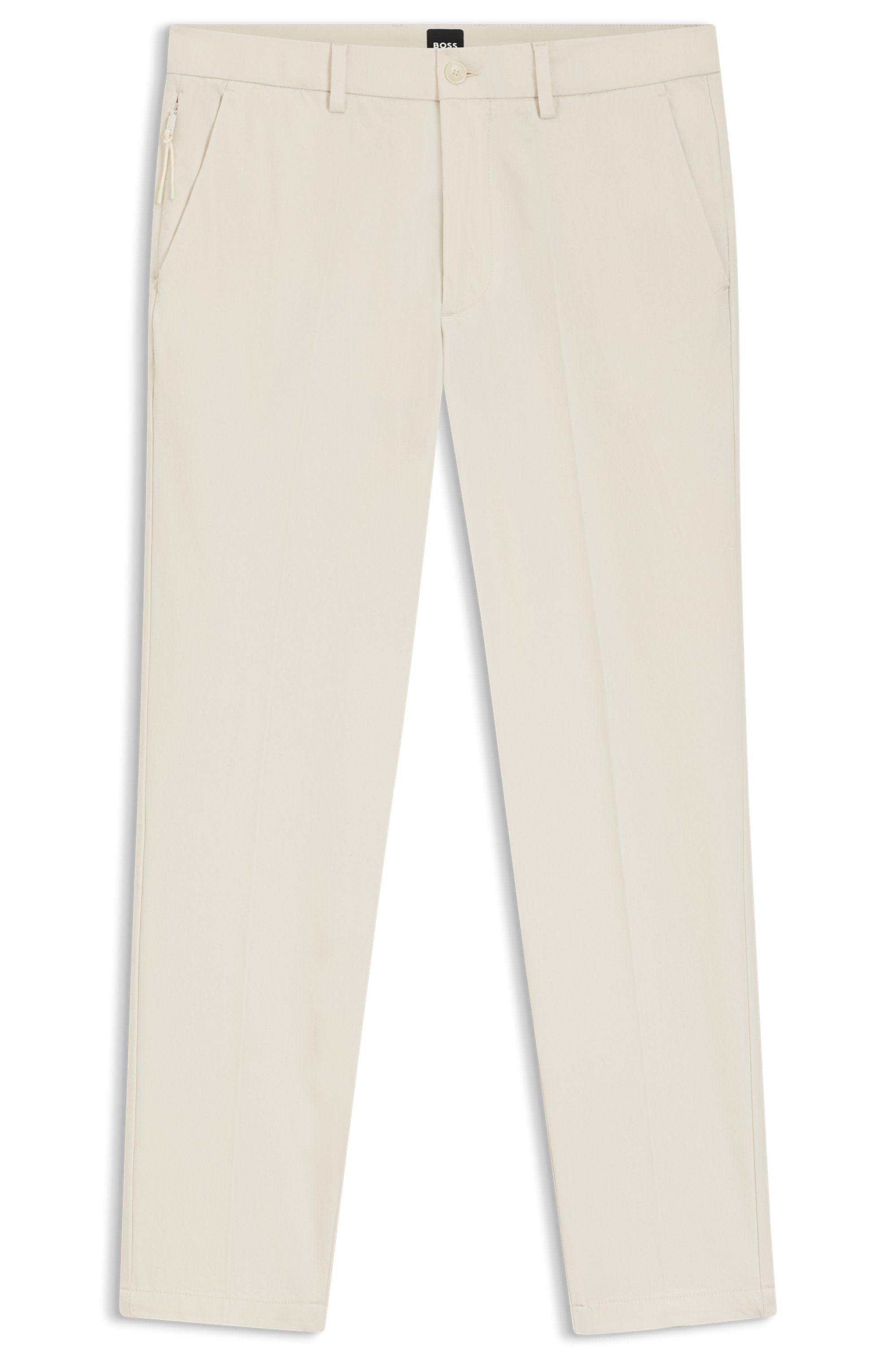 Kalhoty slim fit ze směsi strečové bavlny - Open White