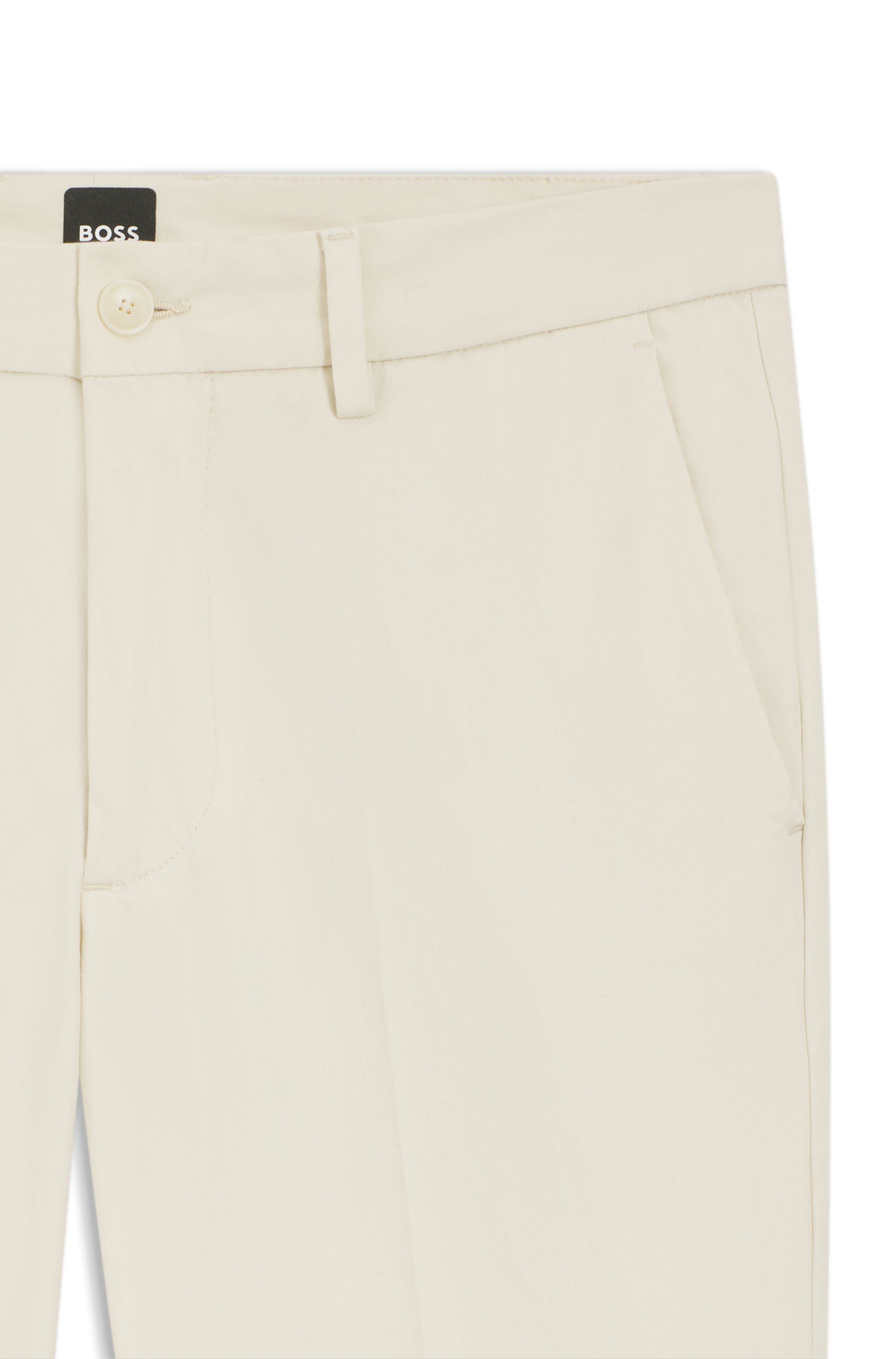 Kalhoty slim fit ze směsi strečové bavlny - Open White