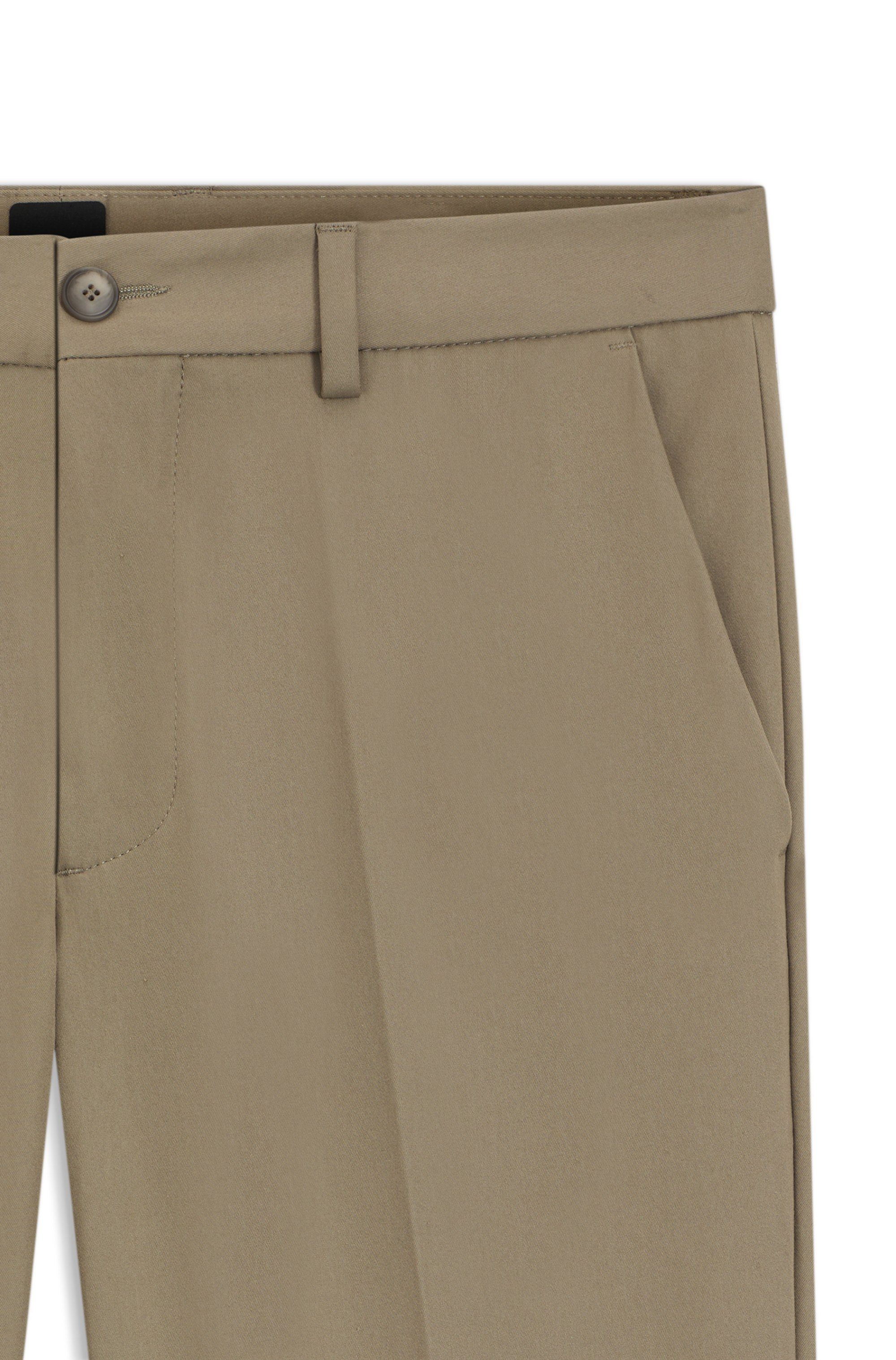 Kalhoty slim fit ze směsi strečové bavlny - Open Brown