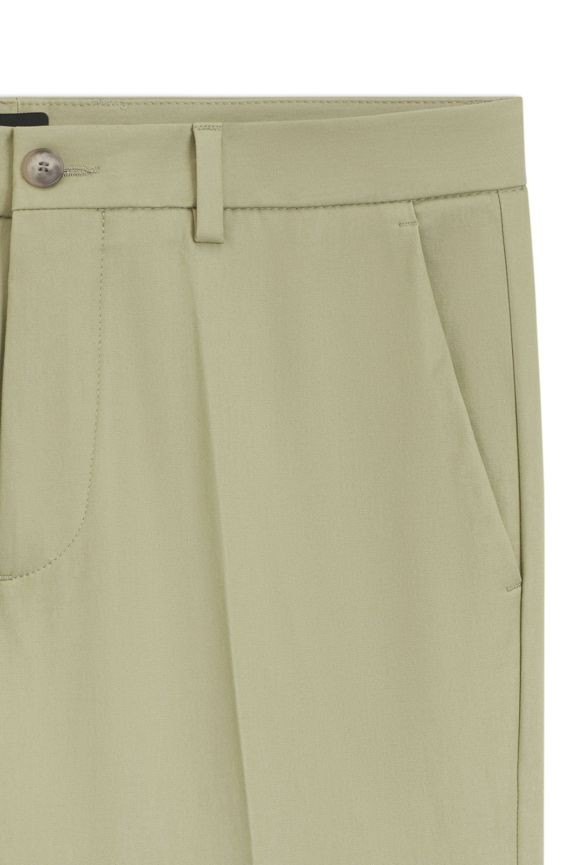 Kalhoty slim fit ze směsi strečové bavlny - Dark Beige