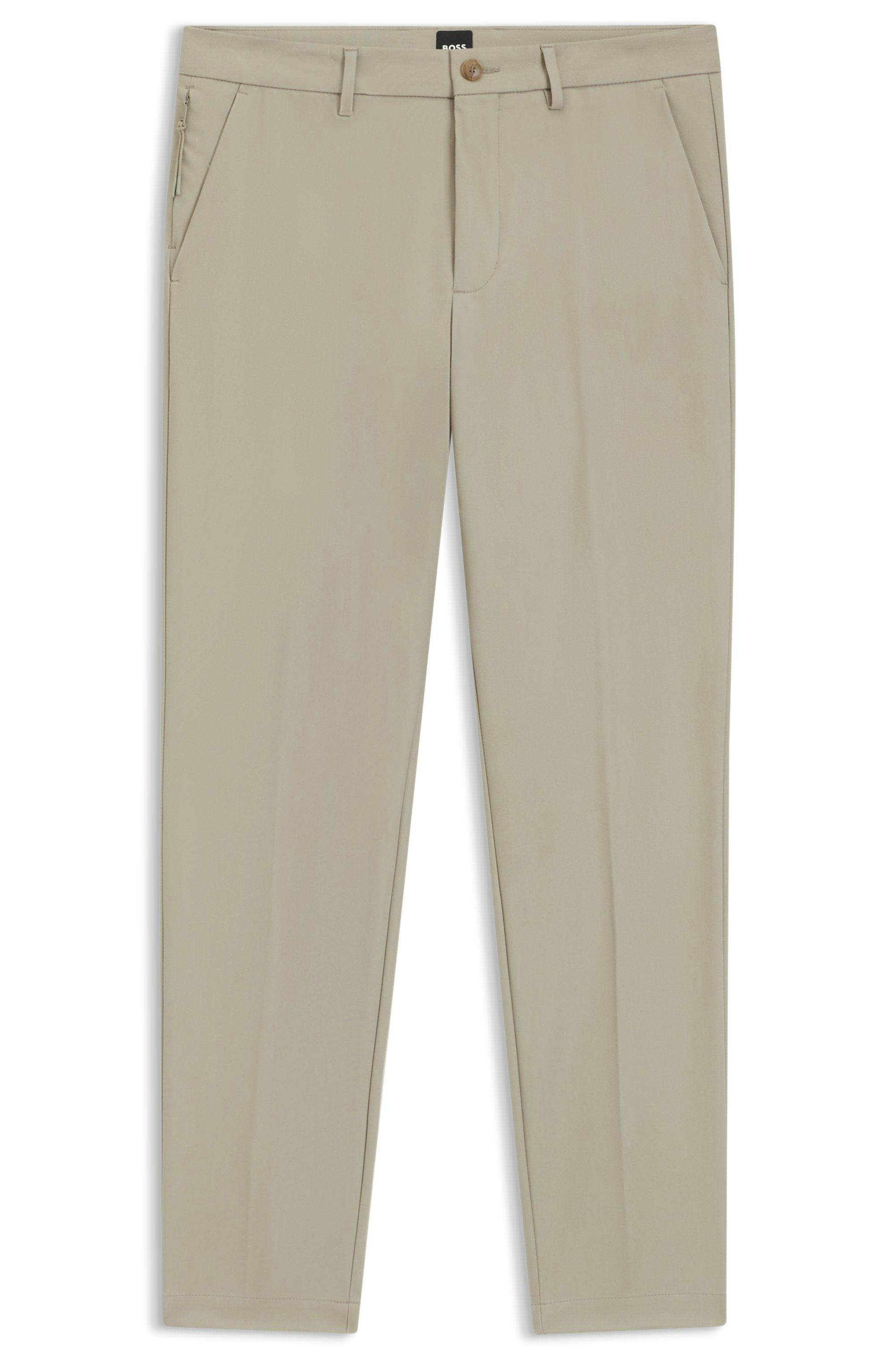 Kalhoty slim fit ze směsi strečové bavlny - Open Beige