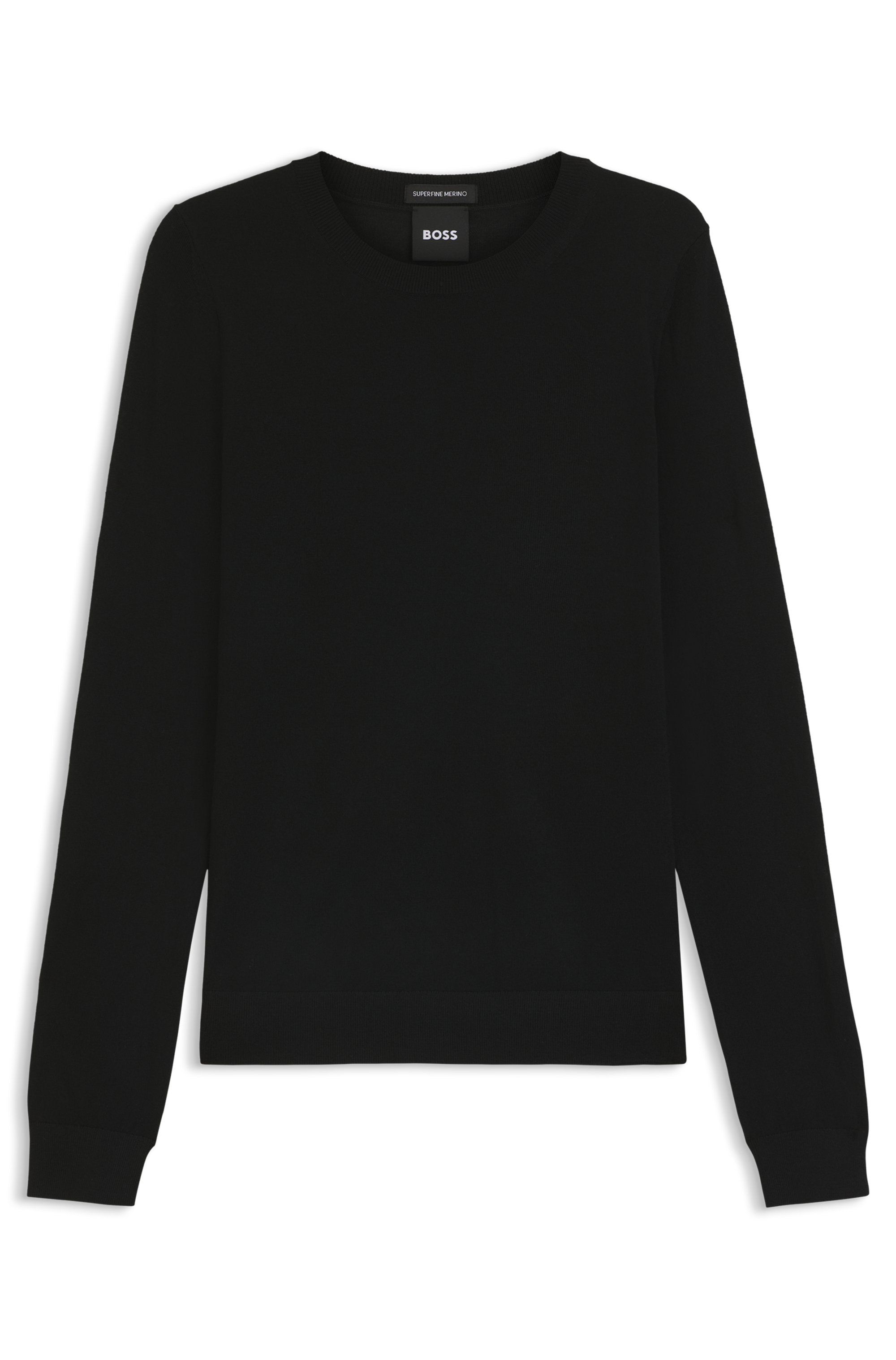 Svetr slim fit z merino vlny - Black