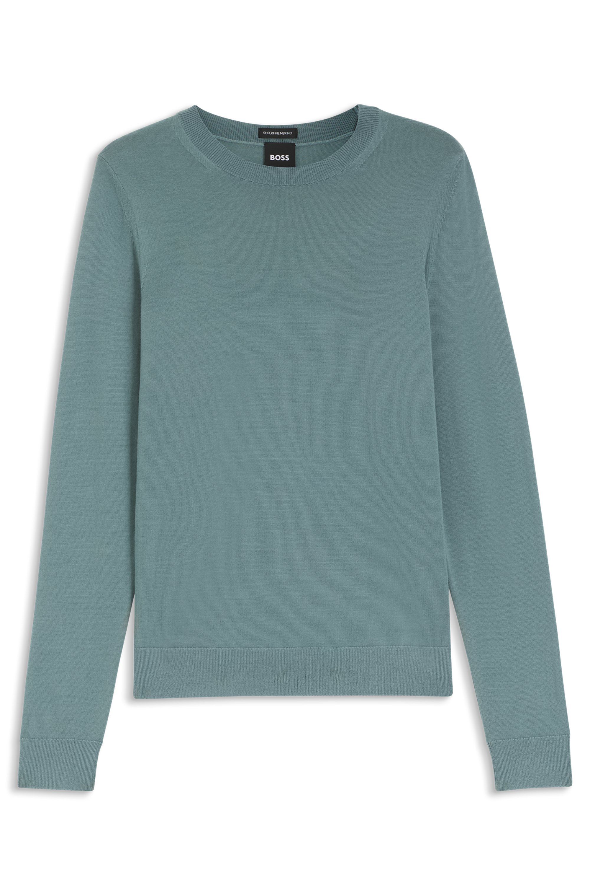 Svetr slim fit z merino vlny - Bright Blue