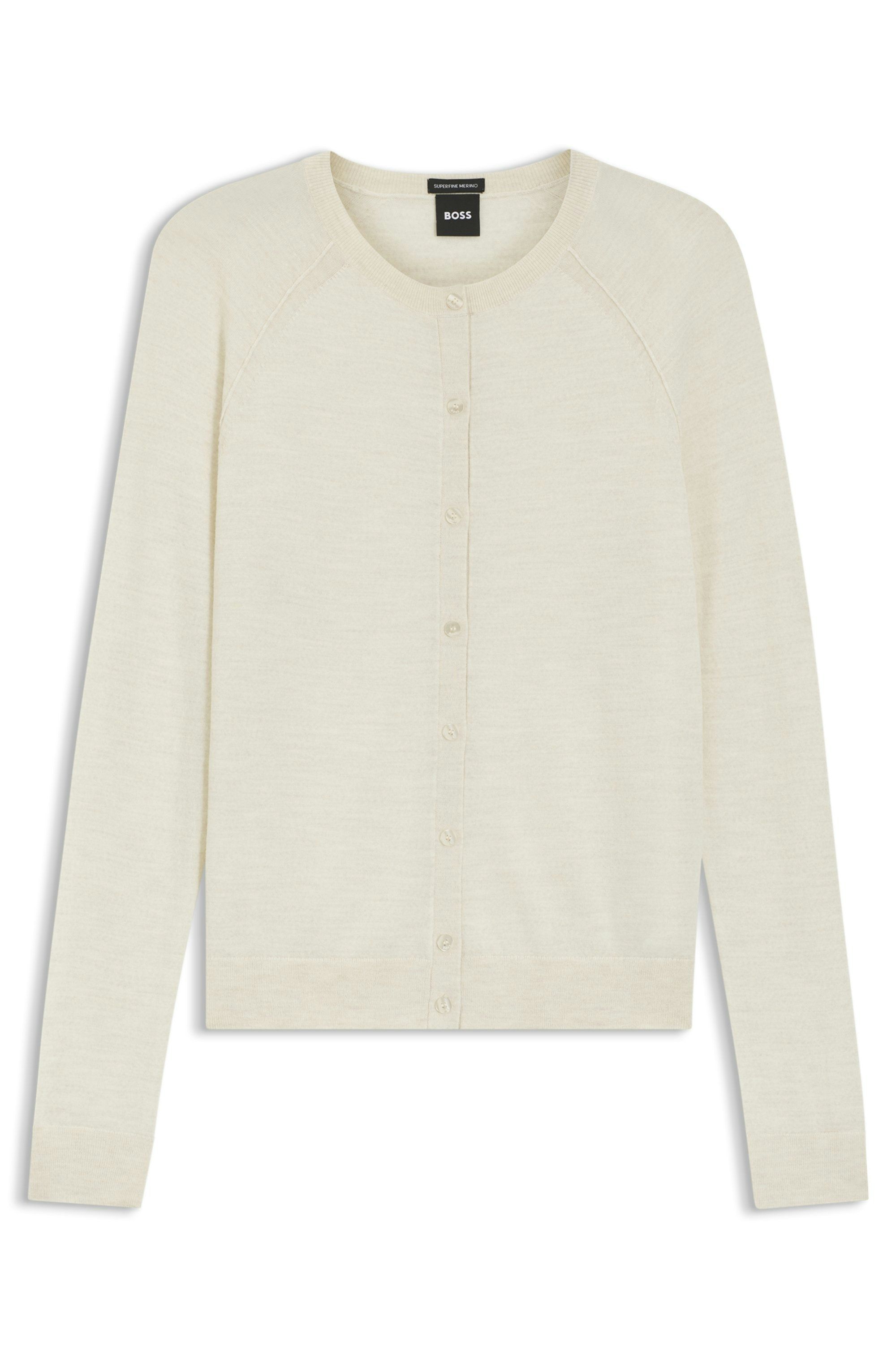 Superjemný kardigan z merino vlny - Open White