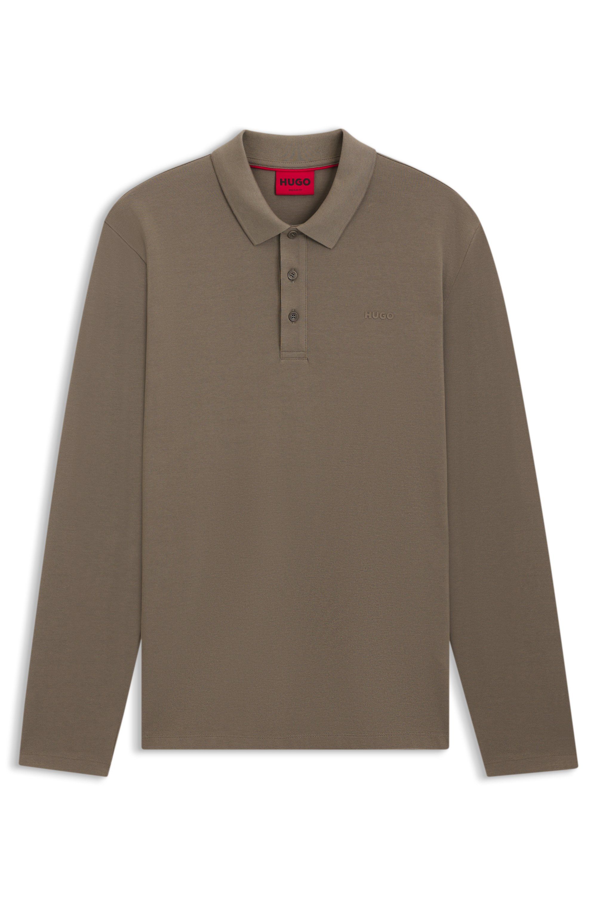 Bavlněné piké polo s potiskem loga - Medium Grey
