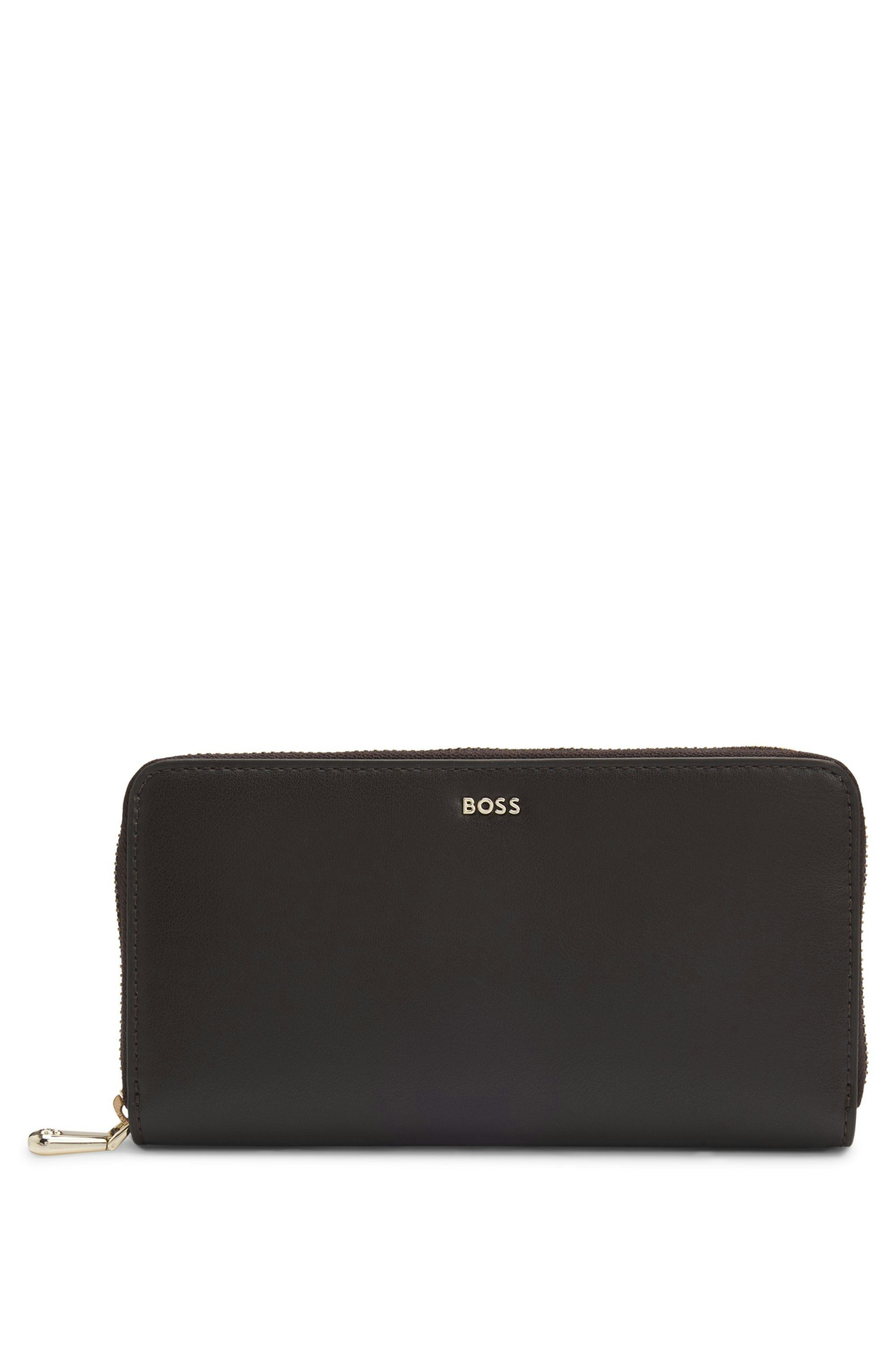 Peněženka na zip s logem - Dark Brown