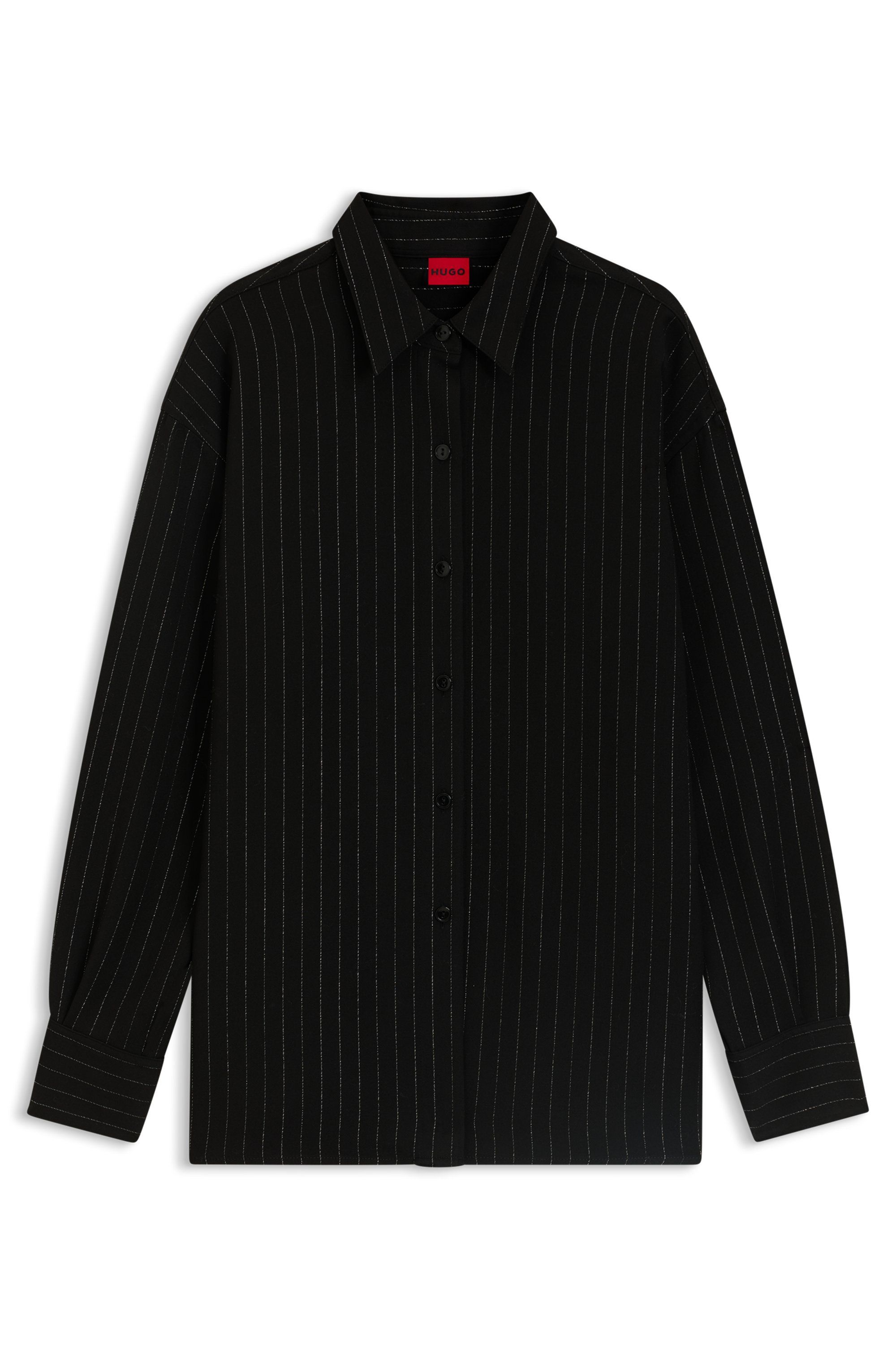 Oversize košile z pruhovaného krepu Georgette - Open Miscellaneous