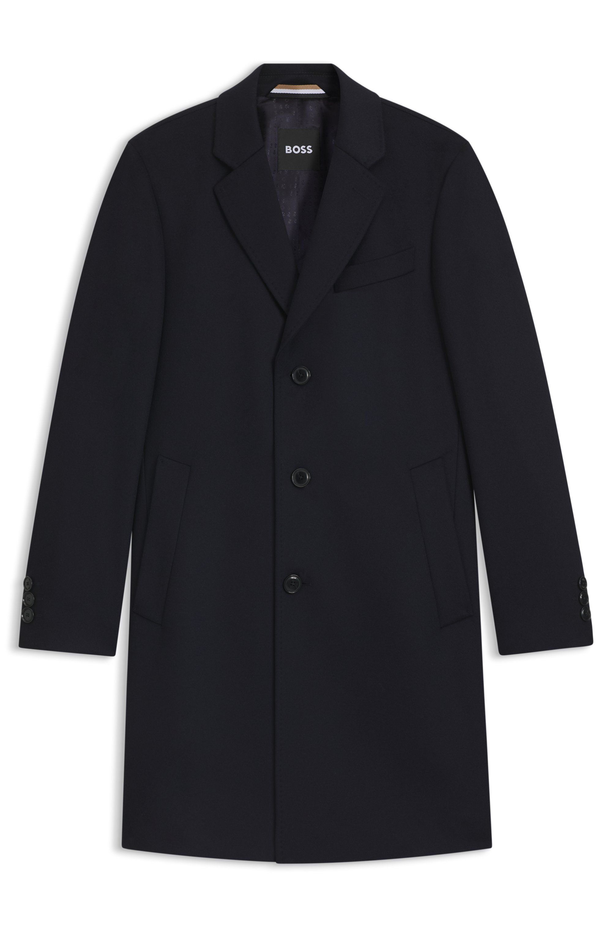 Kabát ve slim střihu z vlny a kašmíru - Dark Blue