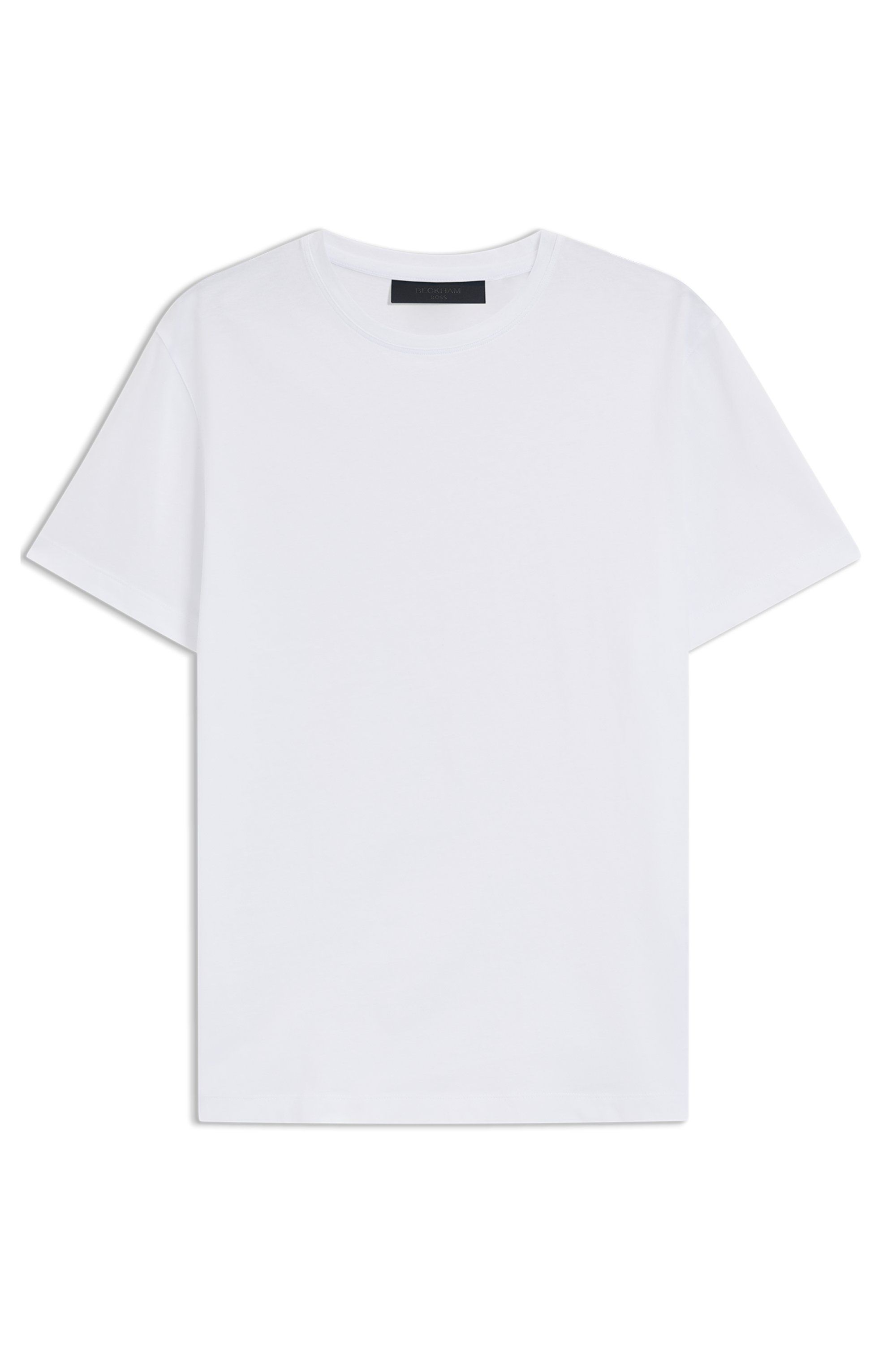 Tričko BECKHAM x BOSS z mercerované bavlny - White