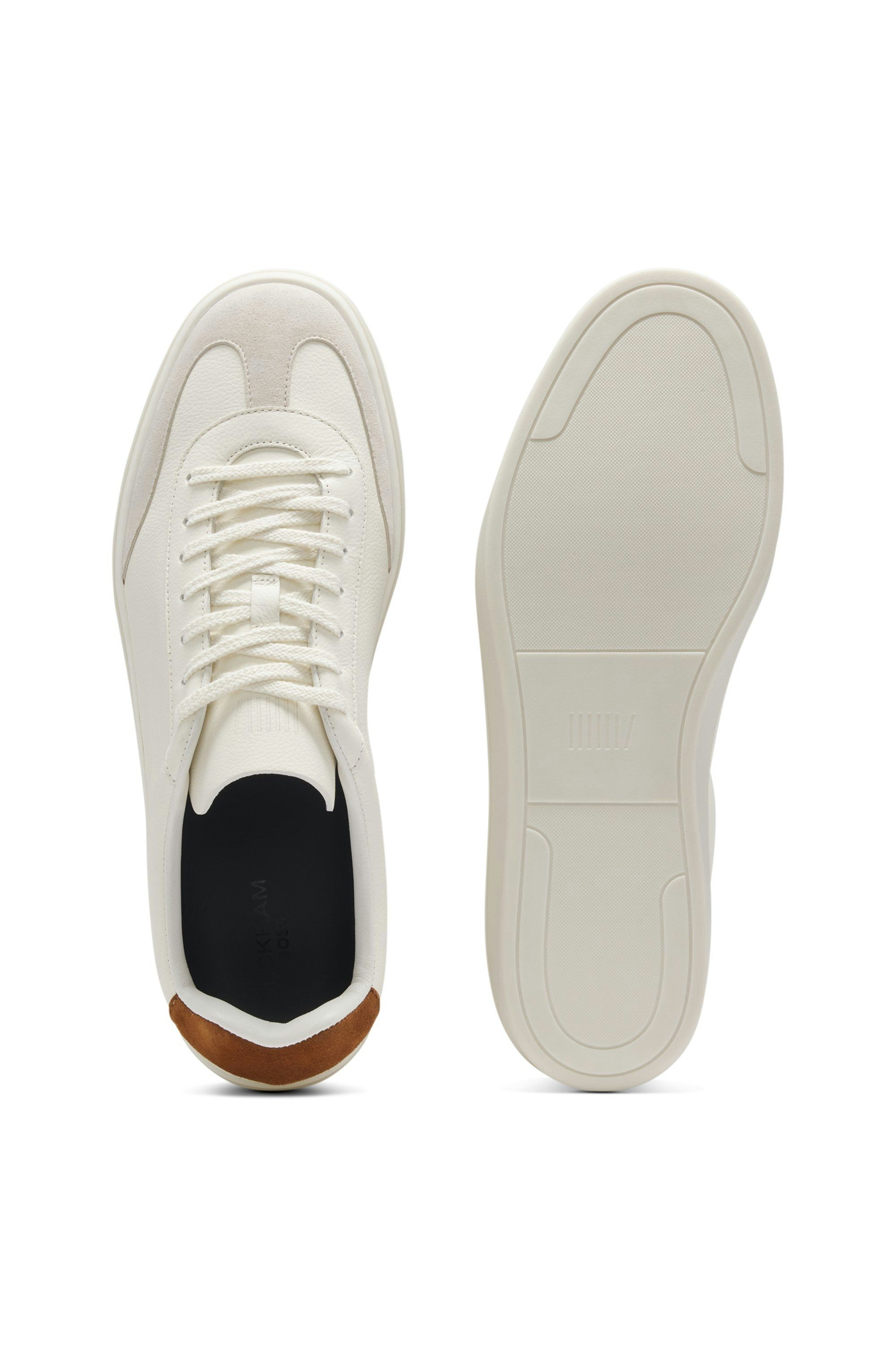Tenisky BOSS BY BECKHAM z kůže a semiše - Open White