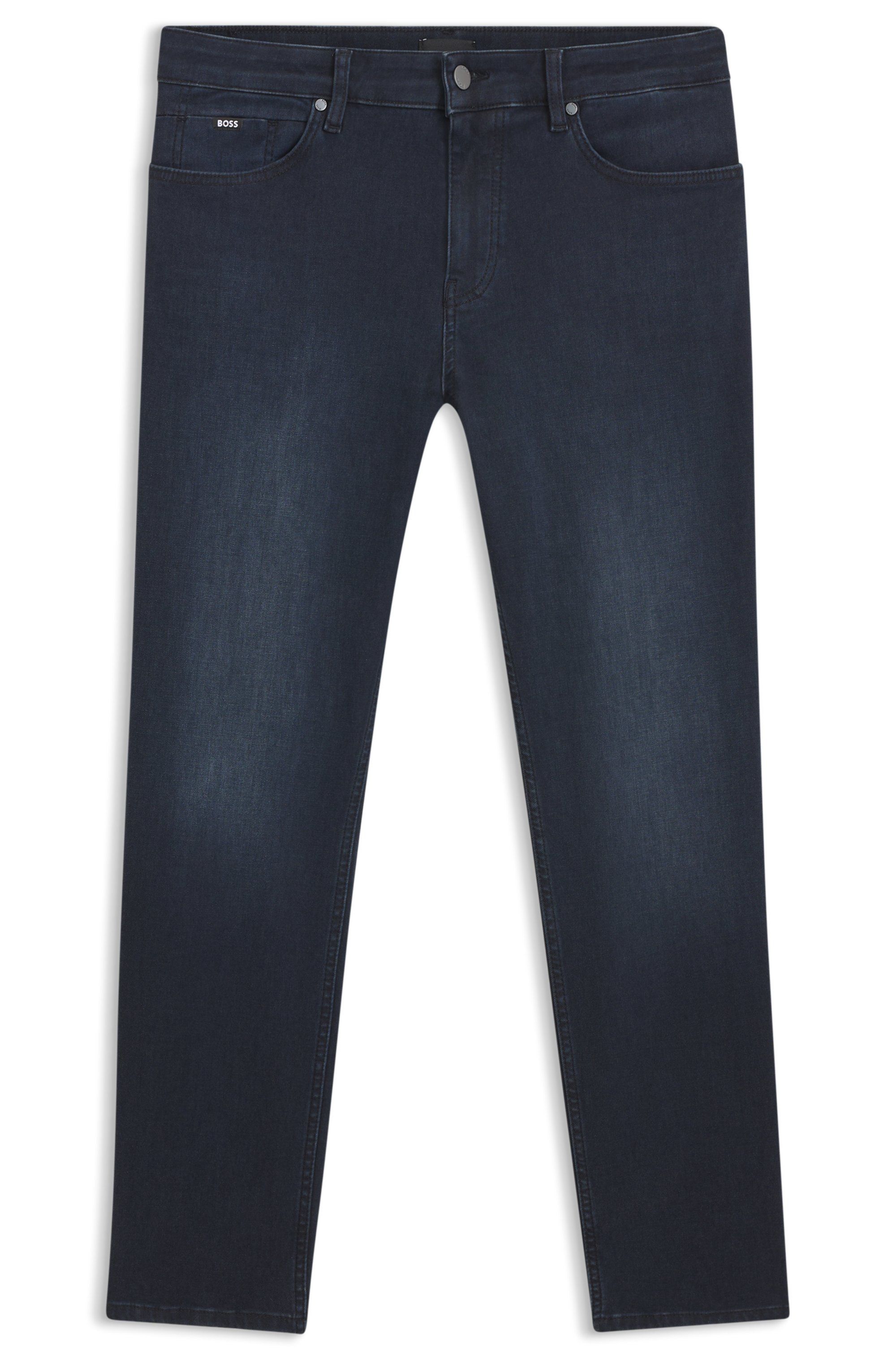 Džíny Maine regular fit z modrého pleteného denimu - Dark Blue