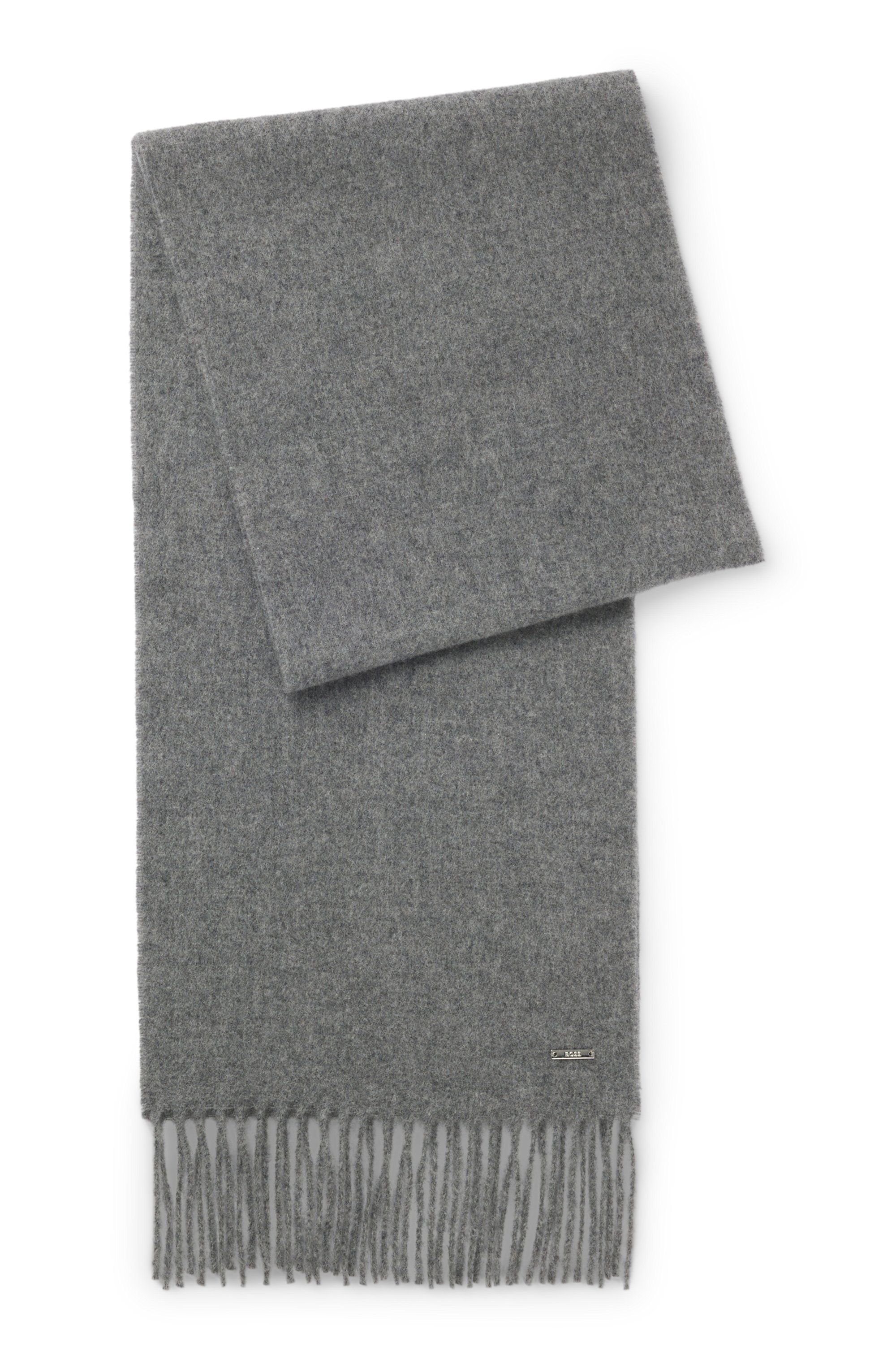 Kašmírová šála s kroucenými třásněmi - Medium Grey