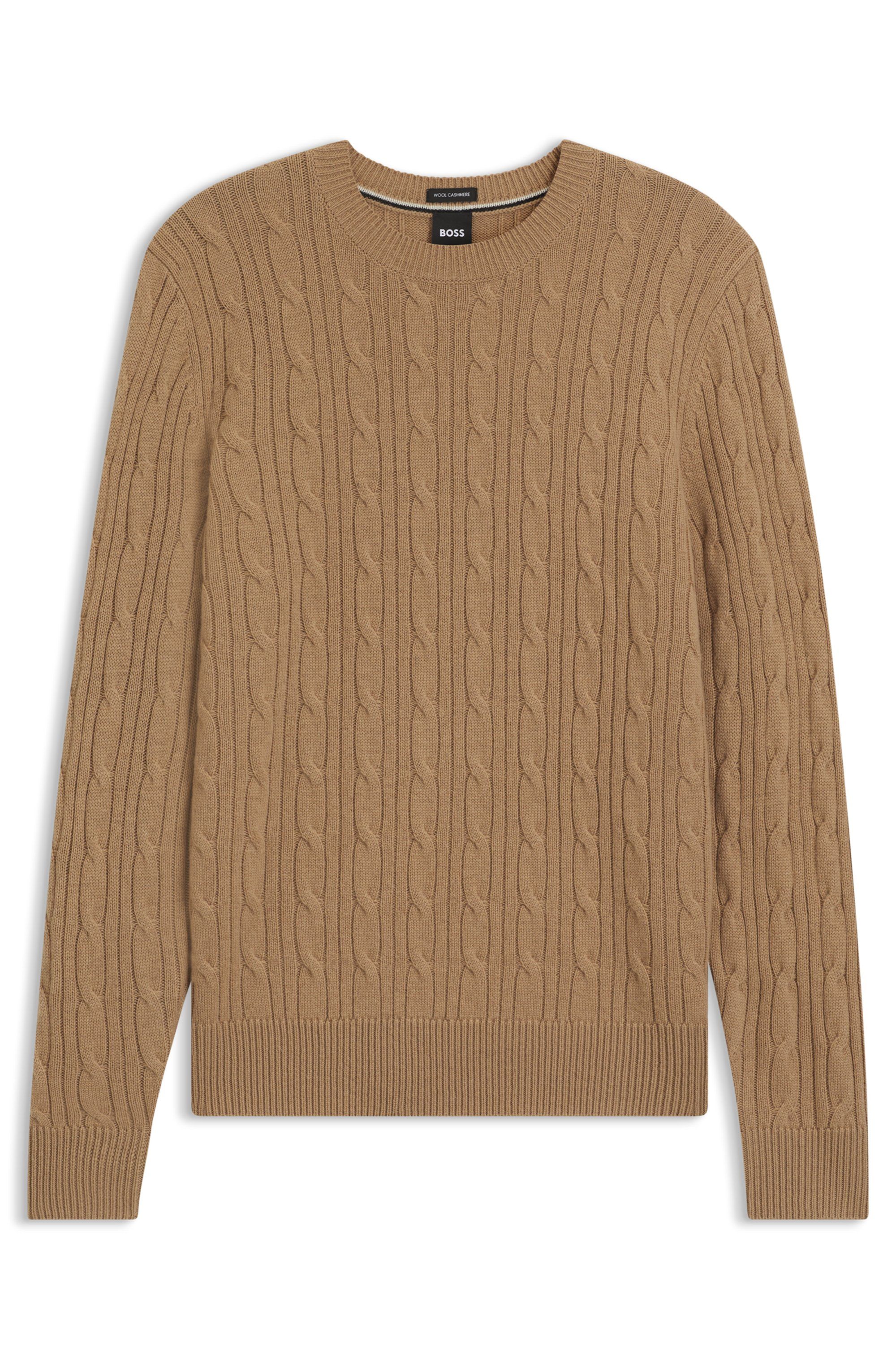 Copánkový svetr z vlny a kašmíru - Medium Beige