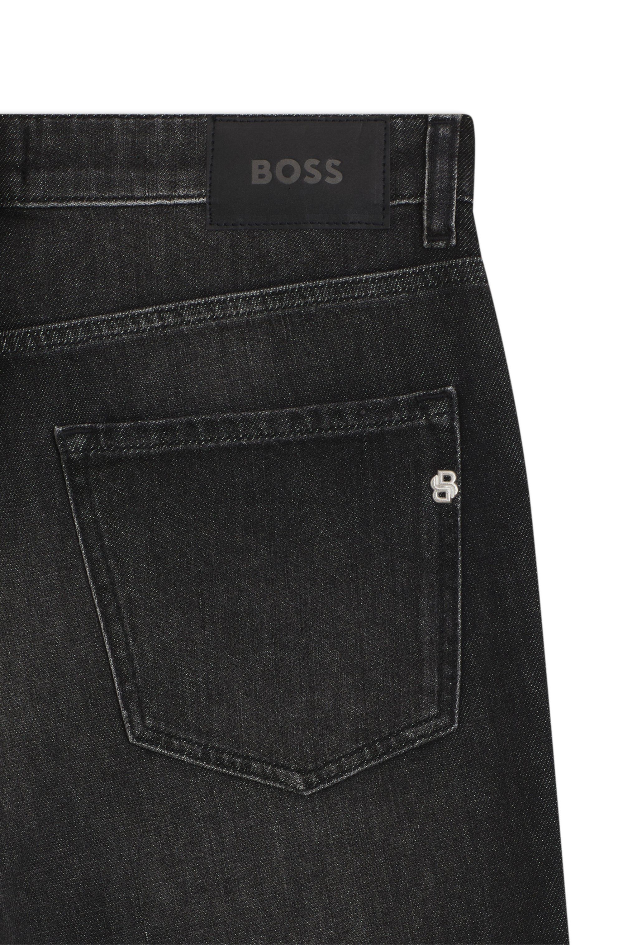 Džíny Maine regular fit z černého mechanicky strečového denimu - Black