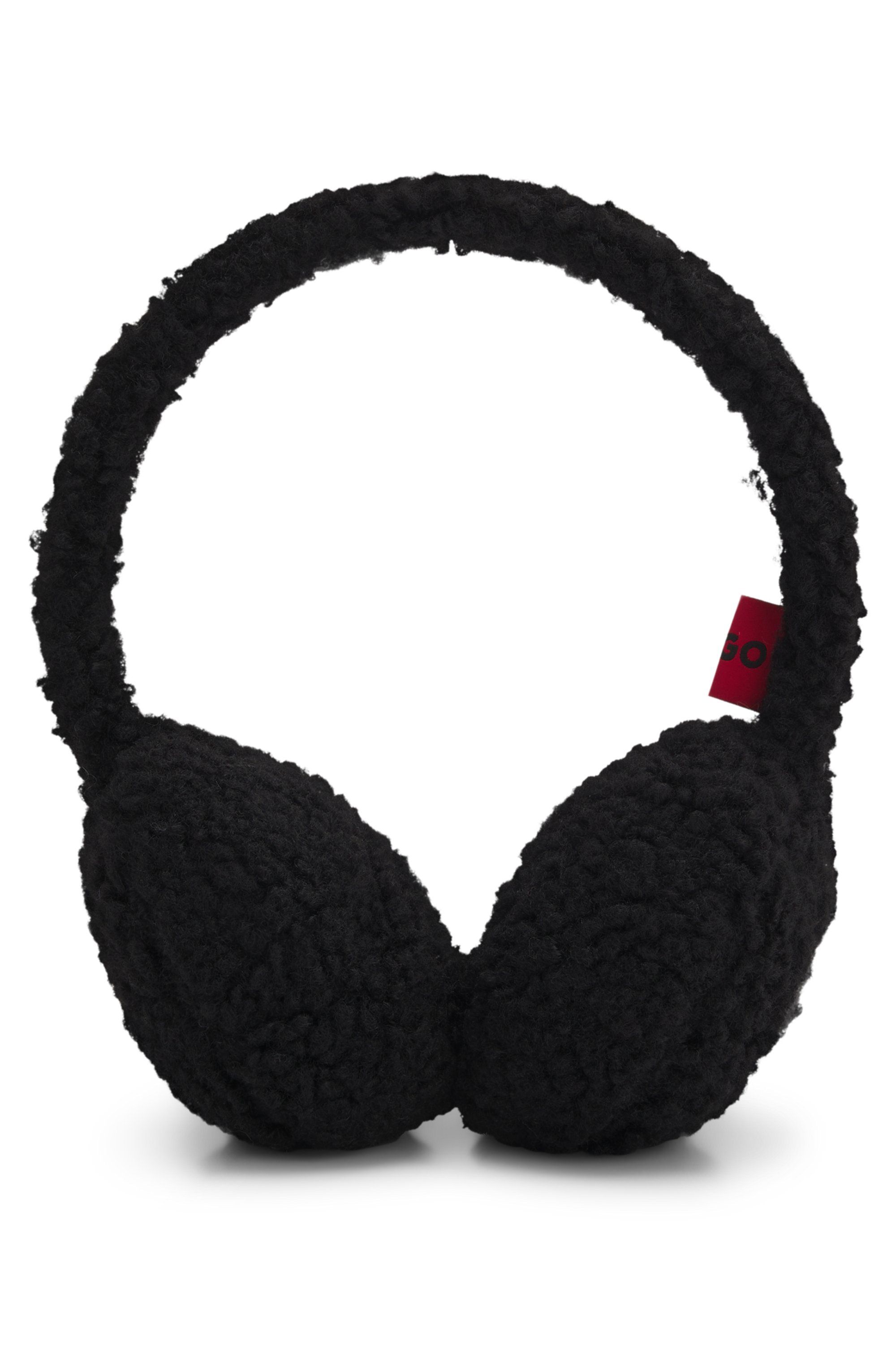 Klapky na uši z teddy materiálu pro hřejivý a stylový doplněk - Black