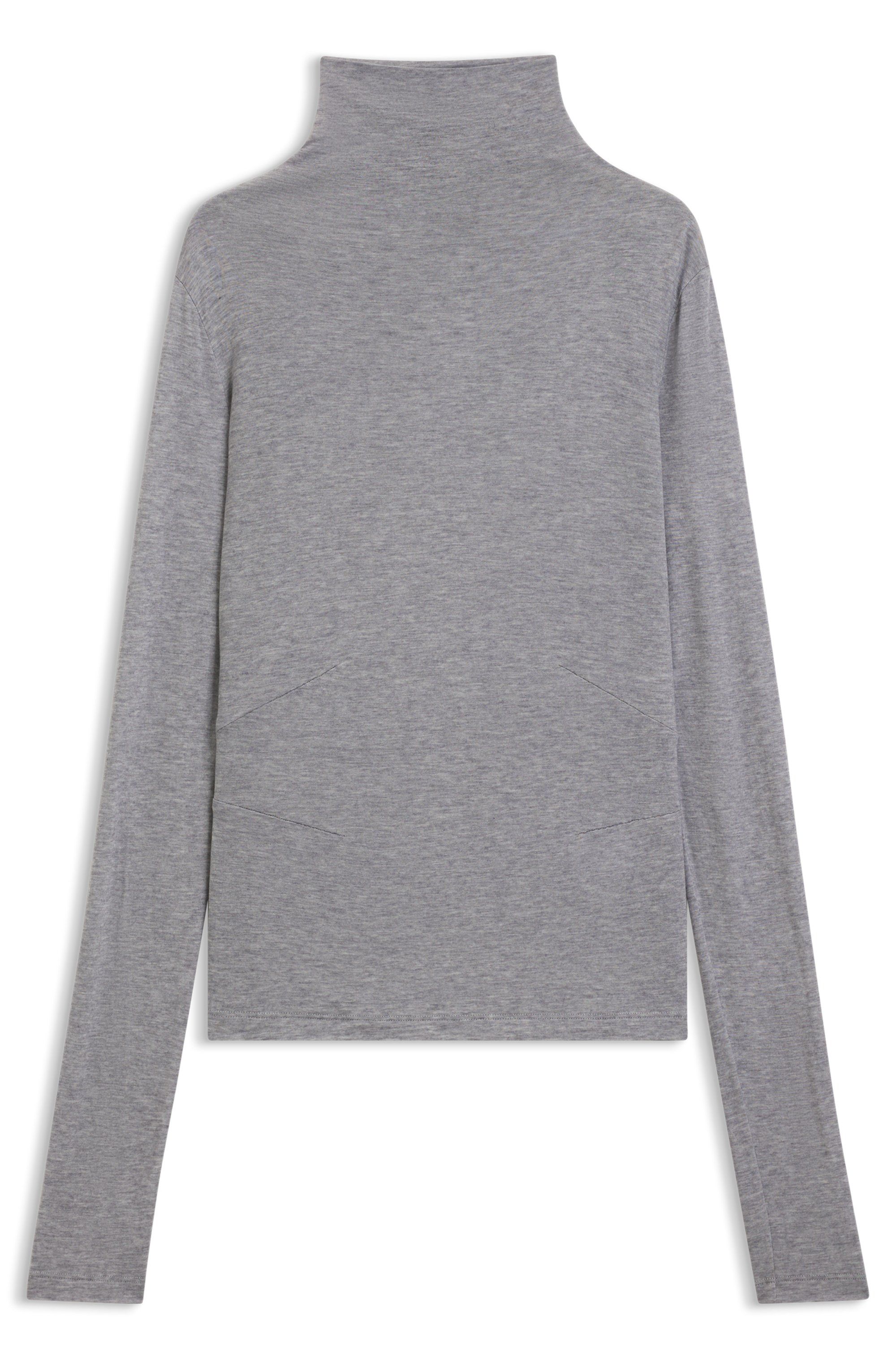 Top s vysokým límcem z měkkého žerzeje - Light/Pastel Grey