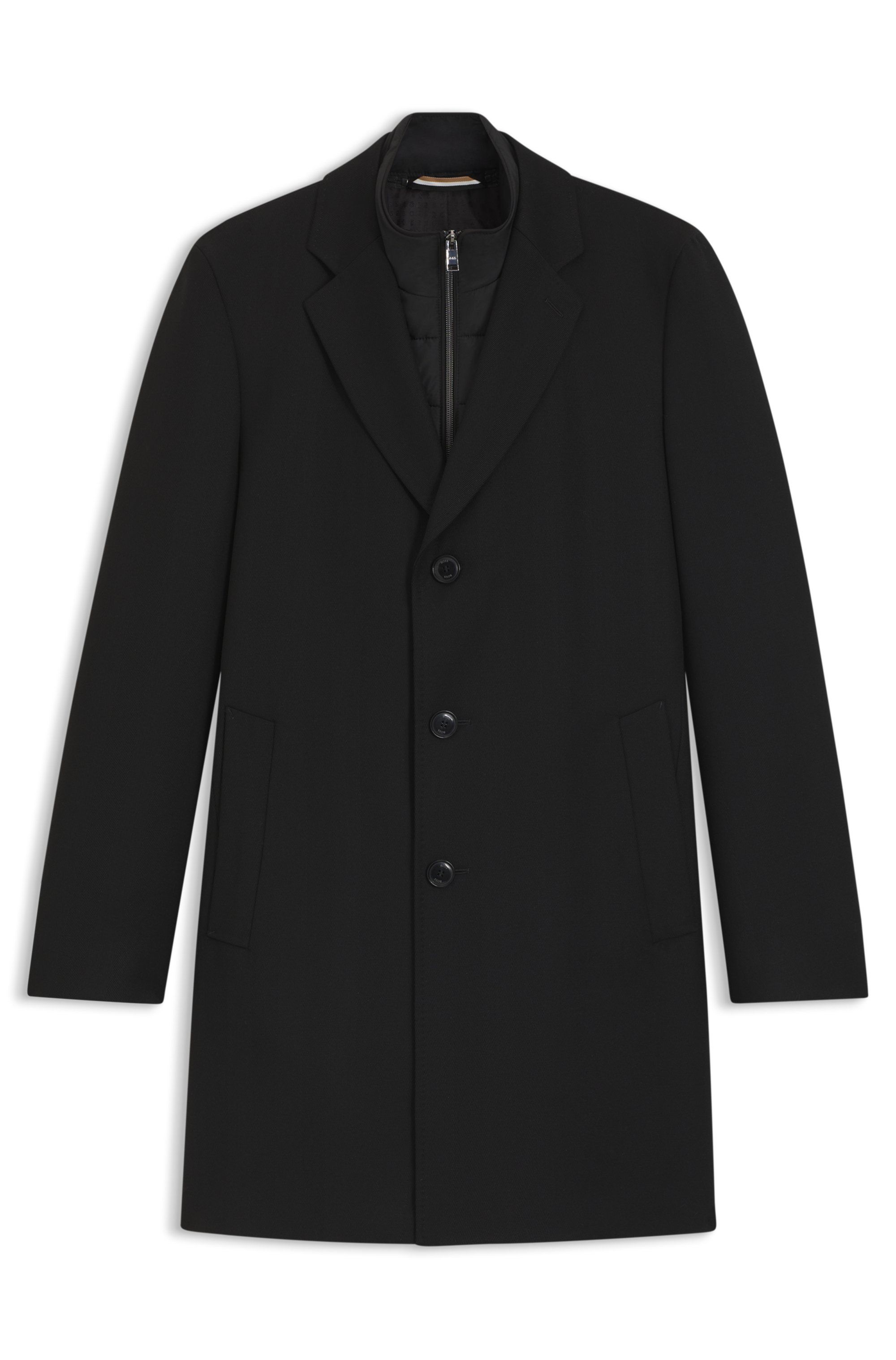 Slim-fit vodoodpudivý kabát s odnímatelnou vložkou - Black