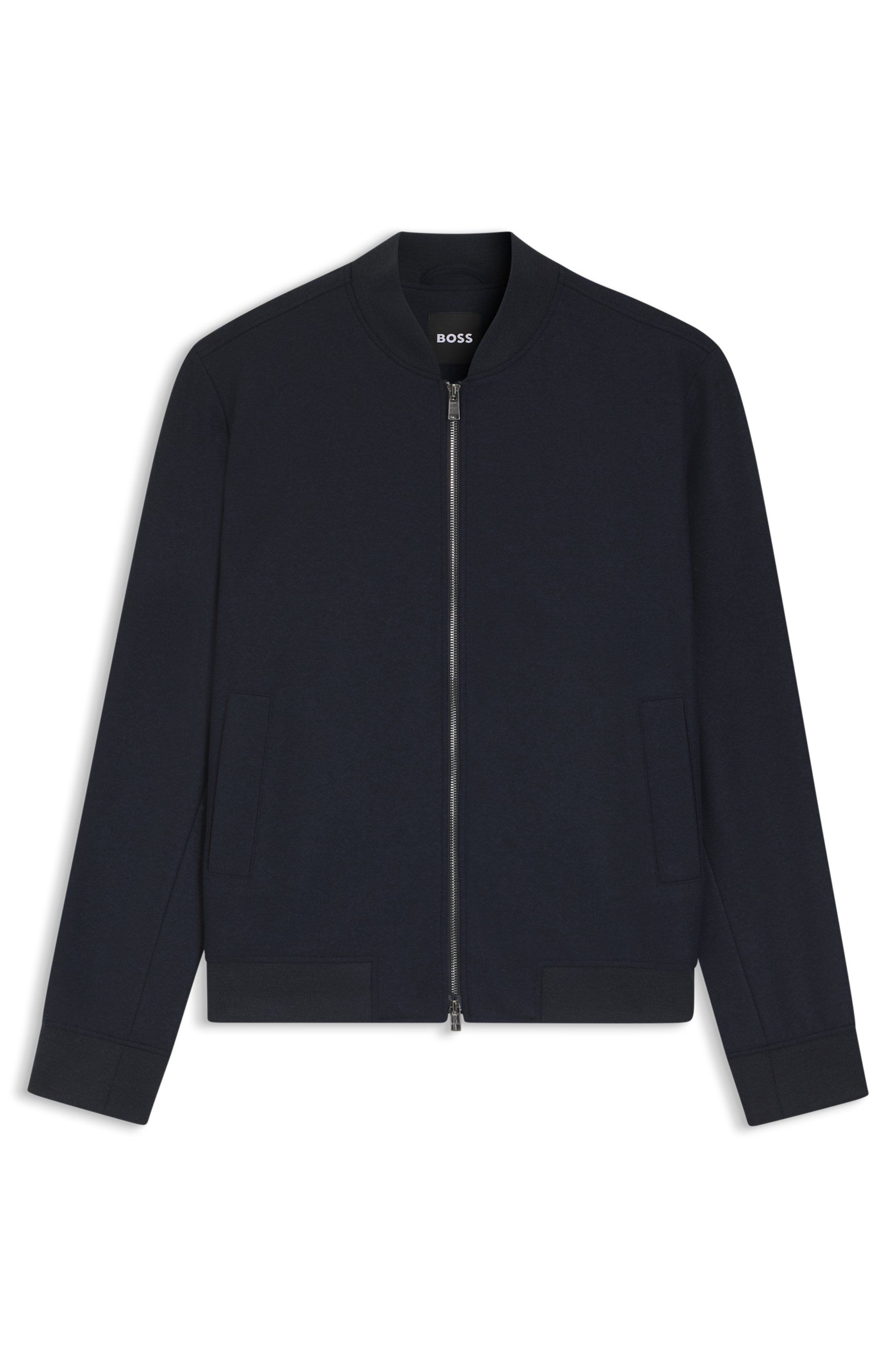 Bunda ve slim střihu z broušeného strečového flanelu - Dark Blue
